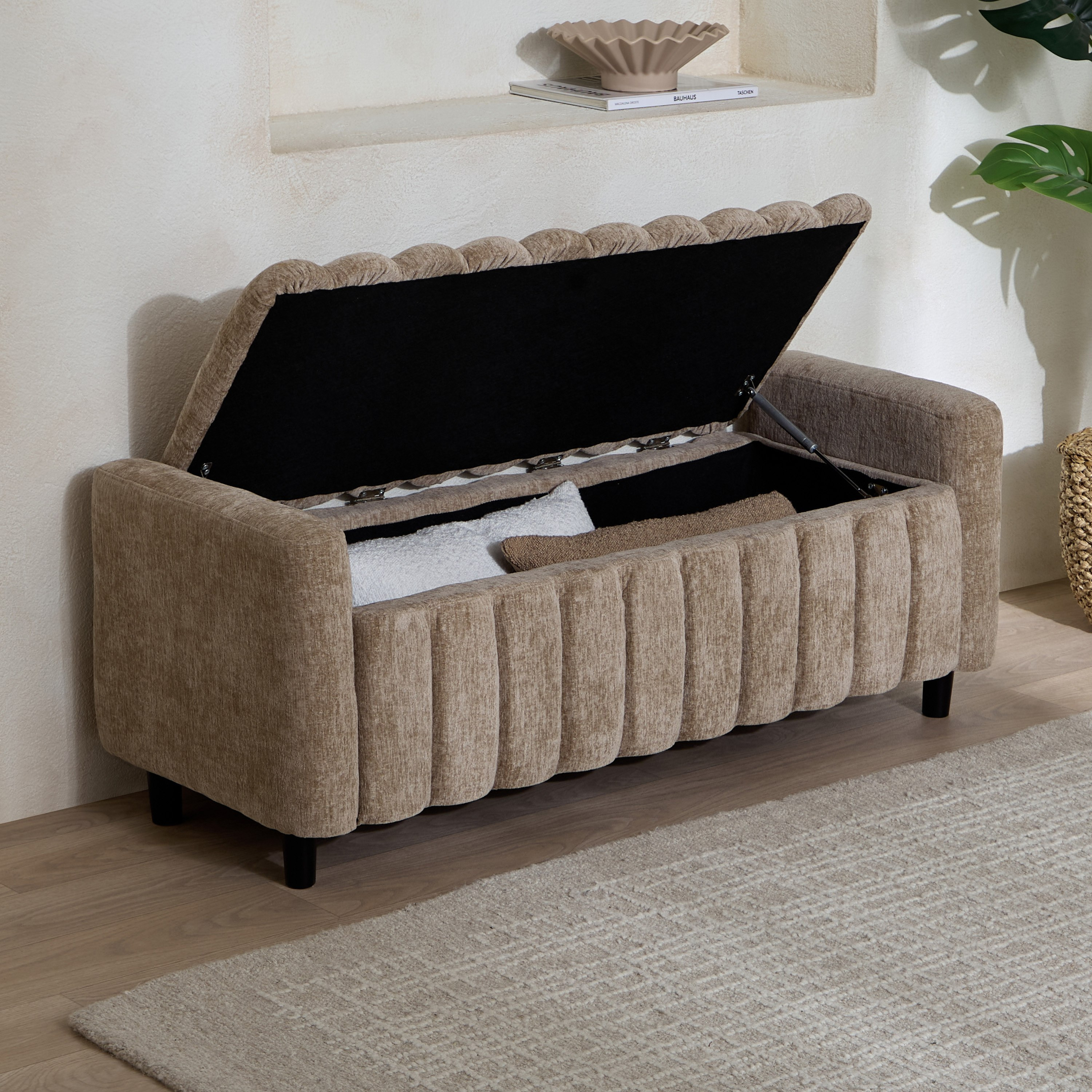 Lanso 2-Seater Fabric Bench with Storage-hbxfurniture-sofasandarmchairs-benches-image-2
