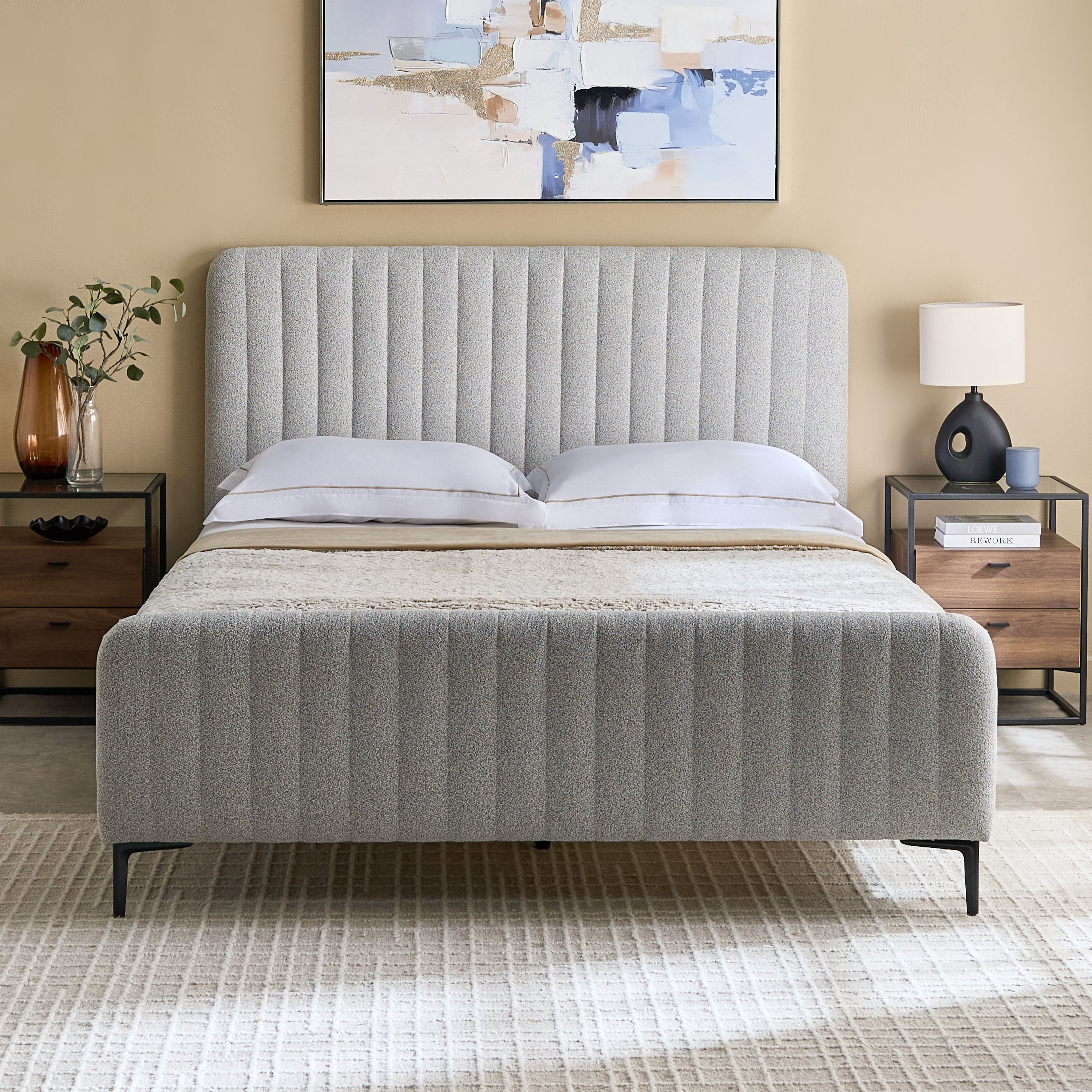 Movo Ruby Stanley Upholstered Queen Bed - 160x200 cm-hbxbedroom-bedsandbedsets-beds-queen-image-2