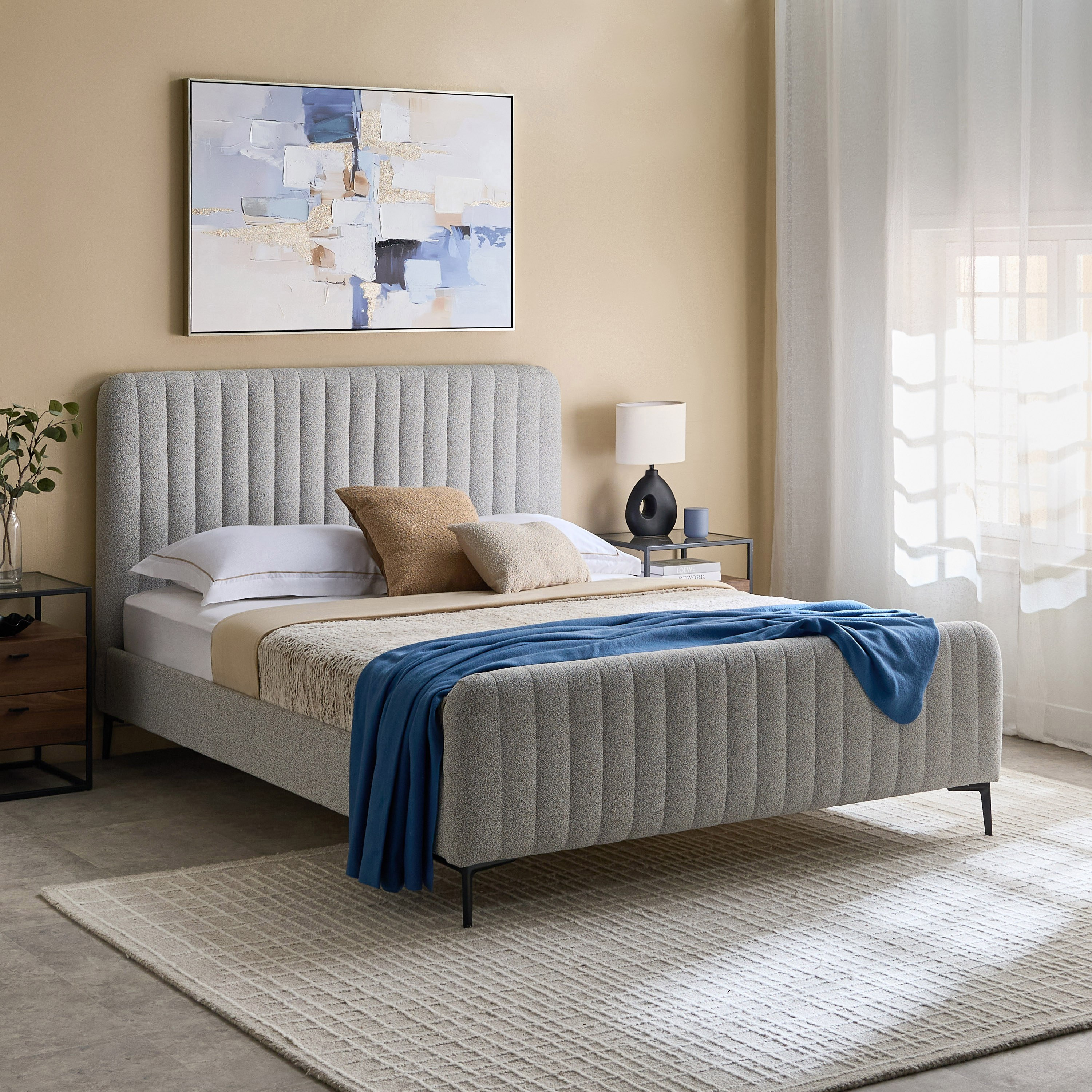 Movo Ruby Stanley Upholstered Queen Bed - 160x200 cm-hbxbedroom-bedsandbedsets-beds-queen-image-7