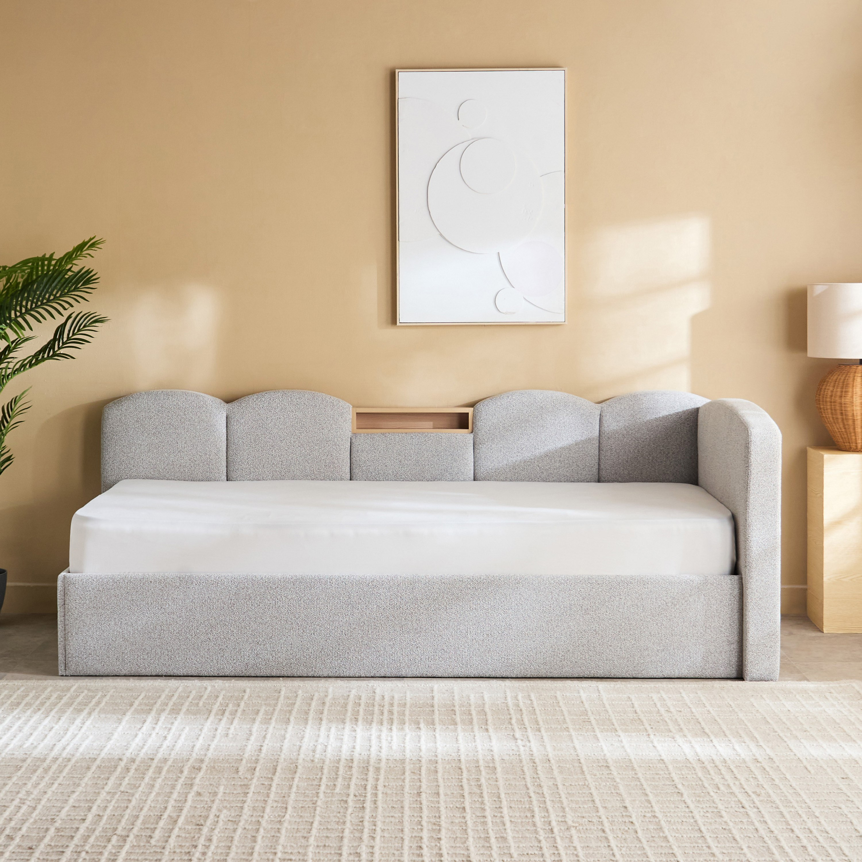 Movo Nordica Malta Single Day Bed with Headboard Storage - 90x200 cm-hbxfurniture-bedsandbedsets-daybeds-image-2