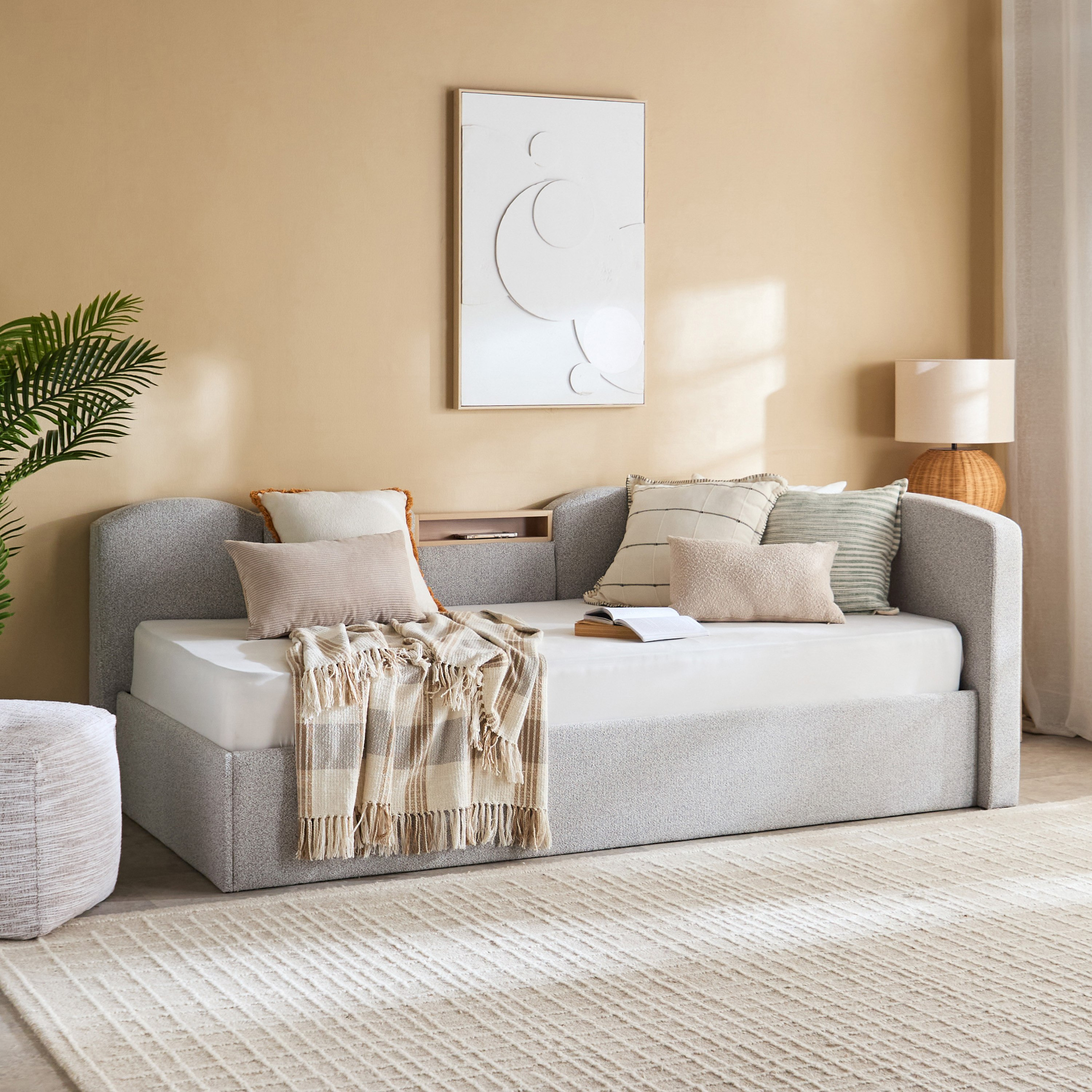 Movo Nordica Malta Single Day Bed with Headboard Storage - 90x200 cm-hbxfurniture-bedsandbedsets-daybeds-image-6