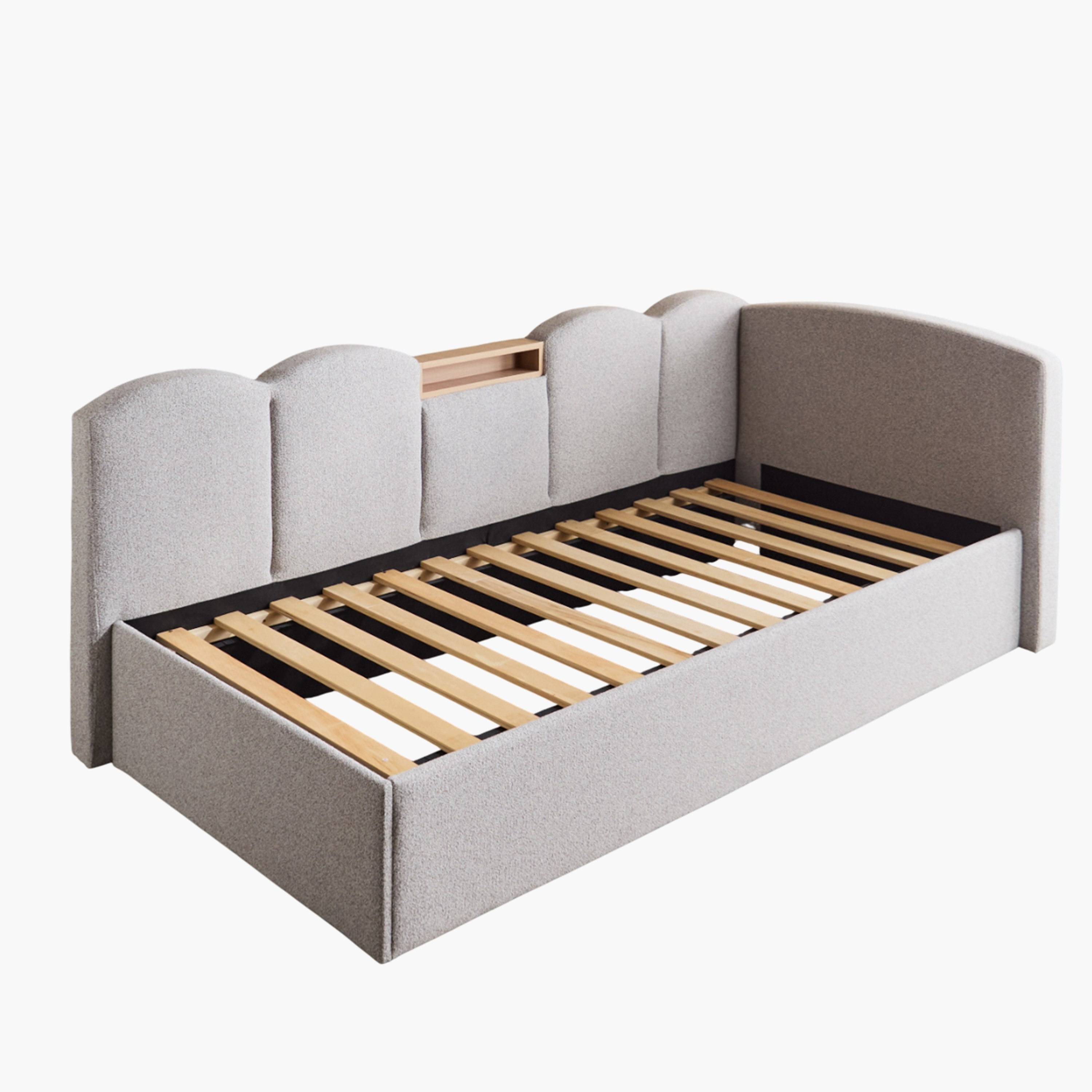 Movo Nordica Malta Single Day Bed with Headboard Storage - 90x200 cm-hbxfurniture-bedsandbedsets-daybeds-image-7