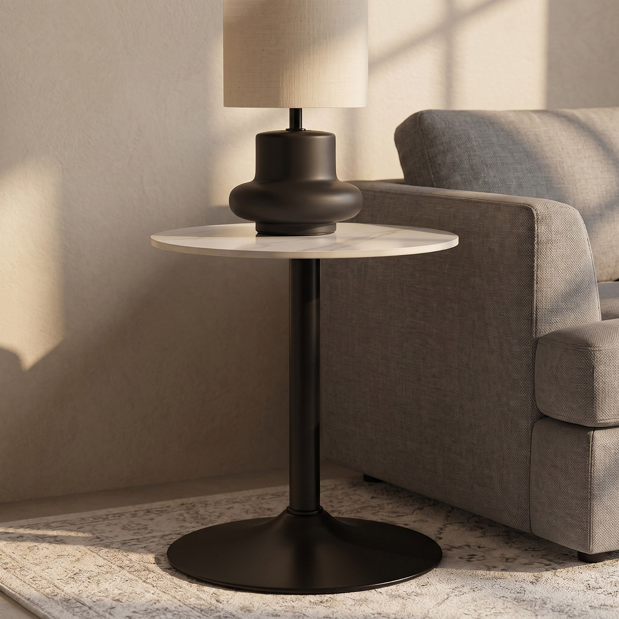 Elvis NXT Sintered Stone Round End Table-hbxfurniture-livingroom-endtables-image-1