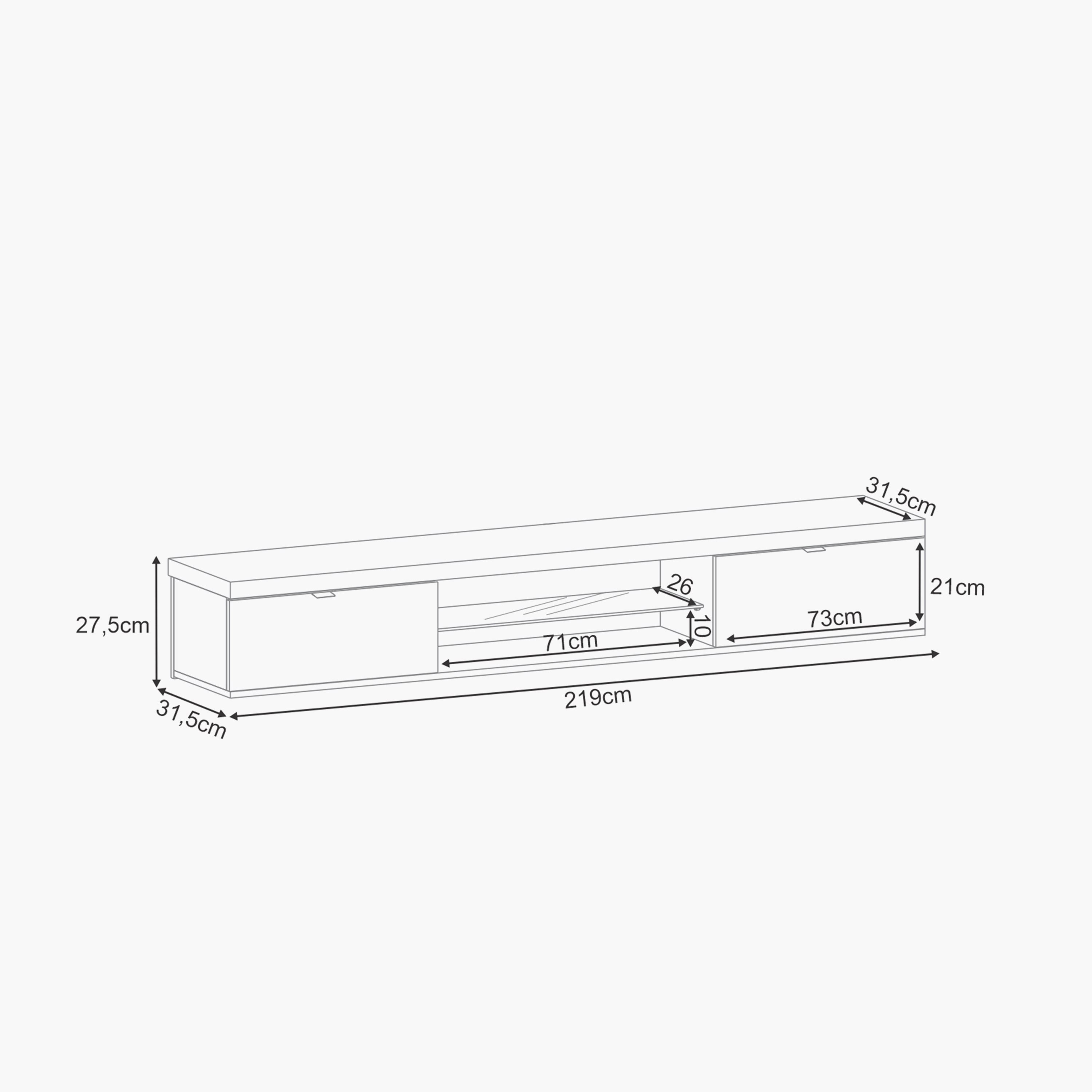 Movo Beneton 2.2 Meter Wall Mounted TV Unit for TV upto 85 inches-hbxlivingroom-mediaunitsandstorage-tvunits-image-3