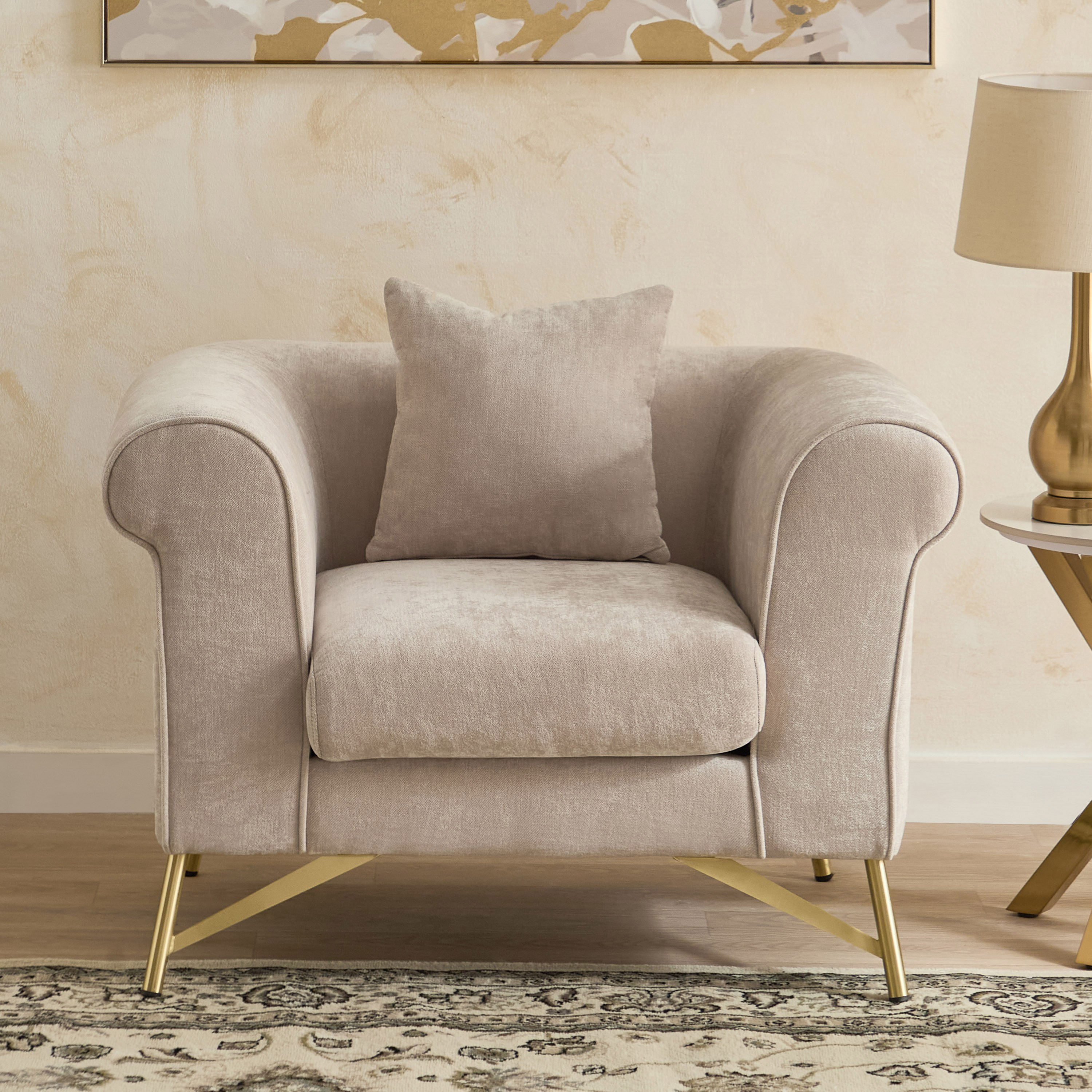 Hudson Fabric Armchair Sofa with Cushion-hbxlivingroom-sofasandarmchairs-sofas-image-2