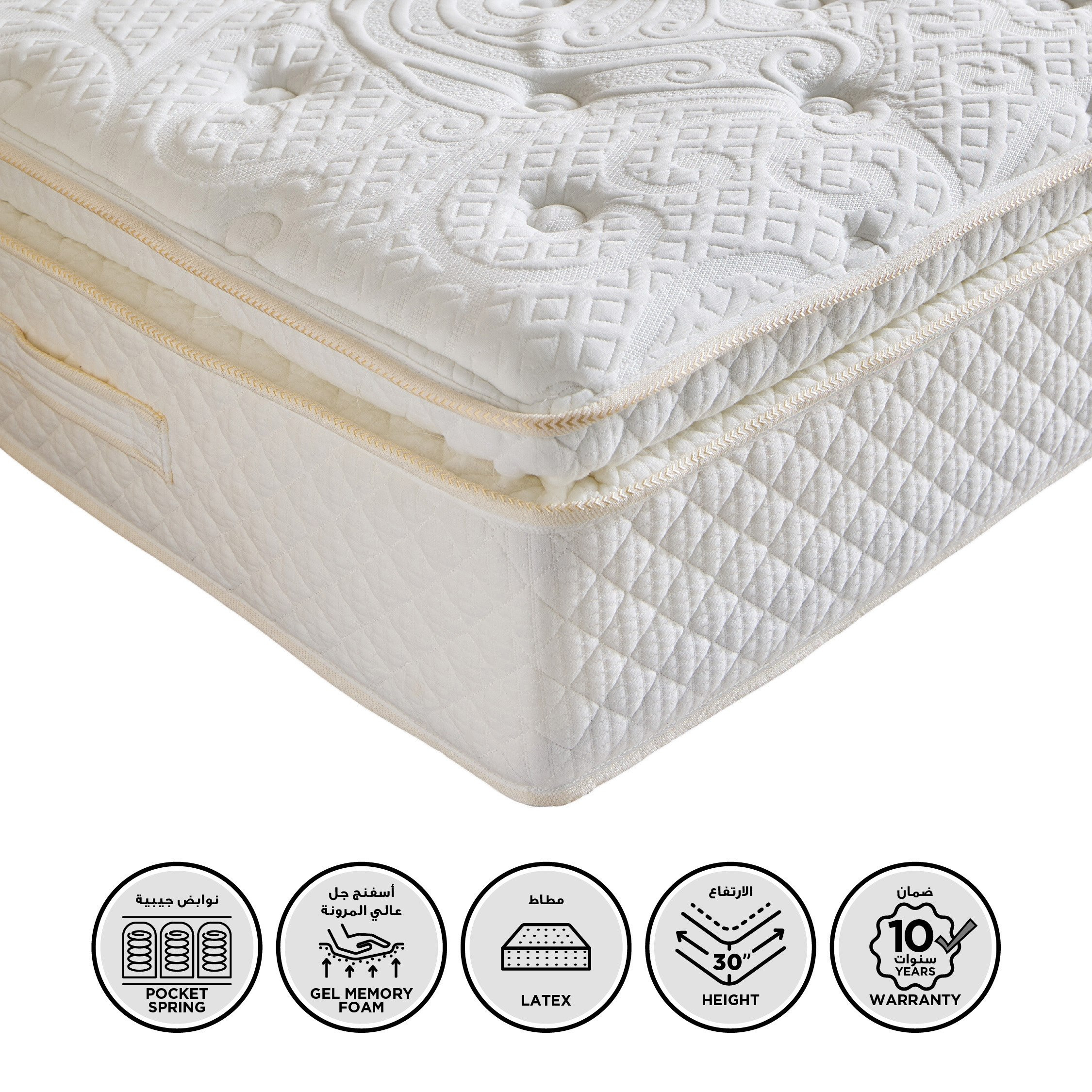 i-Dormira Hybrid Hotel Collection Gel Memory Foam Latex Pocket Spring Mattress - 155x205x30cm-hbxbedroom-mattresses-queen-image-1