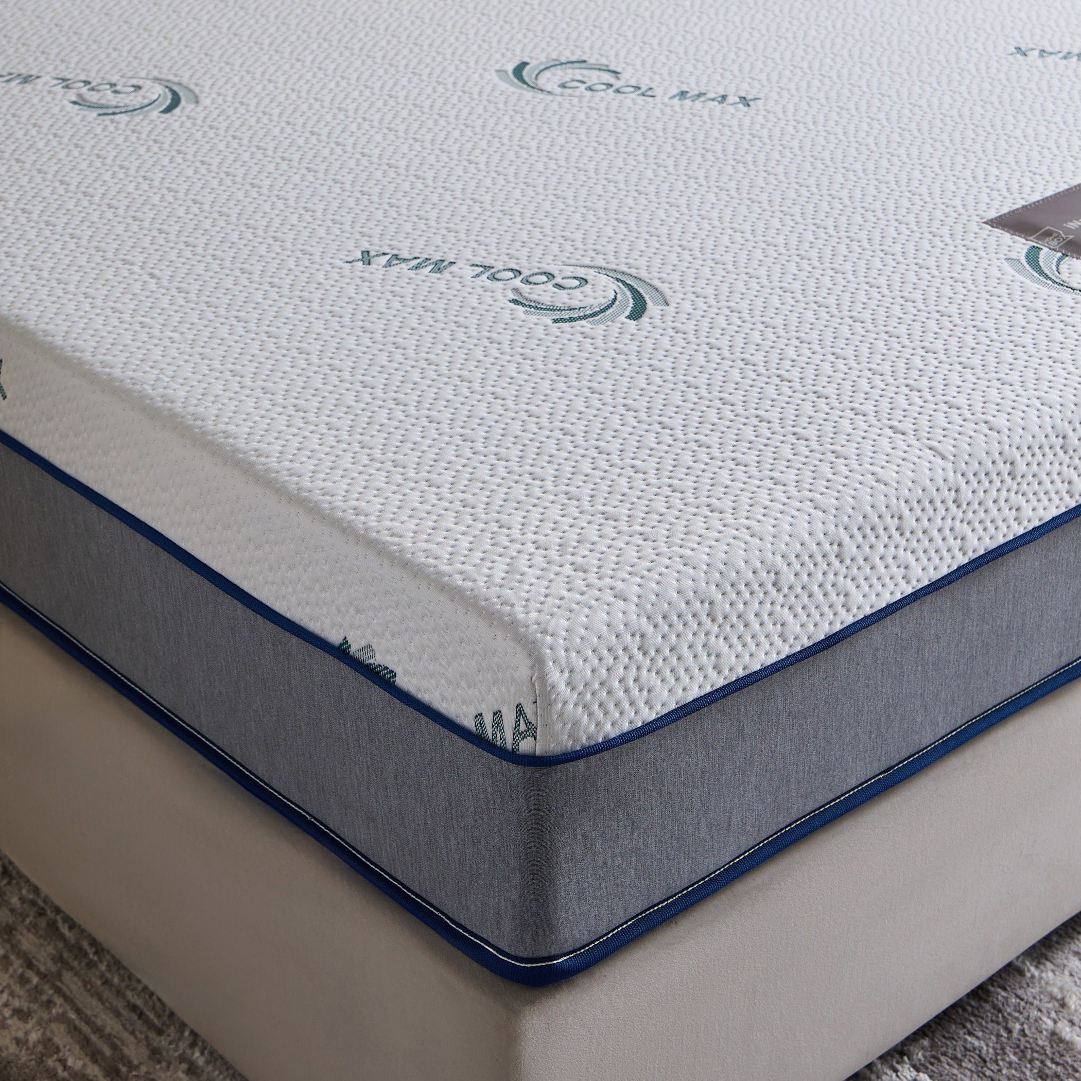 iSleepLuxe iCooltex Natura Latex Cooling Fabric Medium Firm Foam Queen Mattress - 160x200x25 cm-hbxbedroom-mattresses-queen-image-4