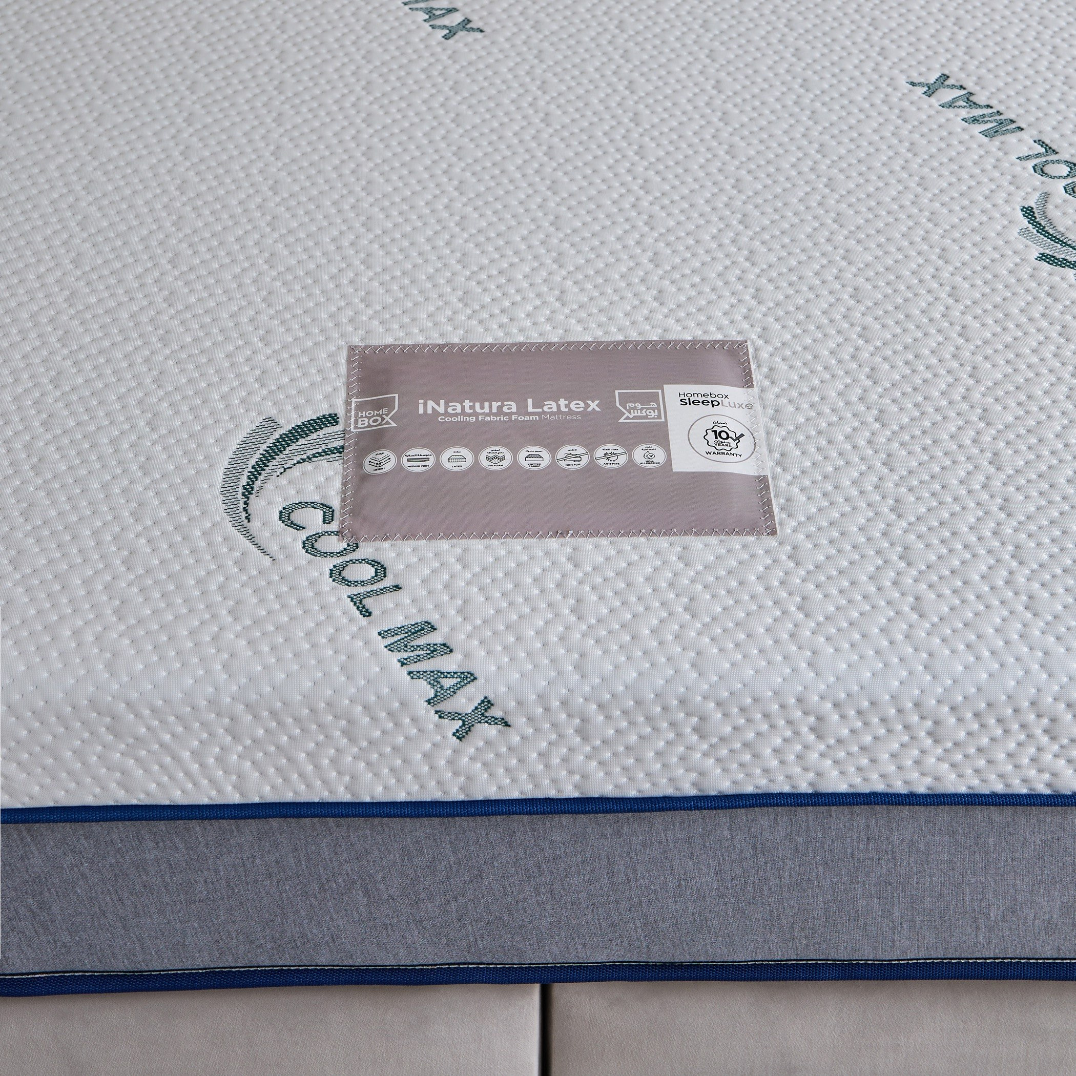 iSleepLuxe iCooltex Natura Latex Cooling Fabric Medium Firm Foam Queen Mattress - 160x200x25 cm-hbxbedroom-mattresses-queen-image-8