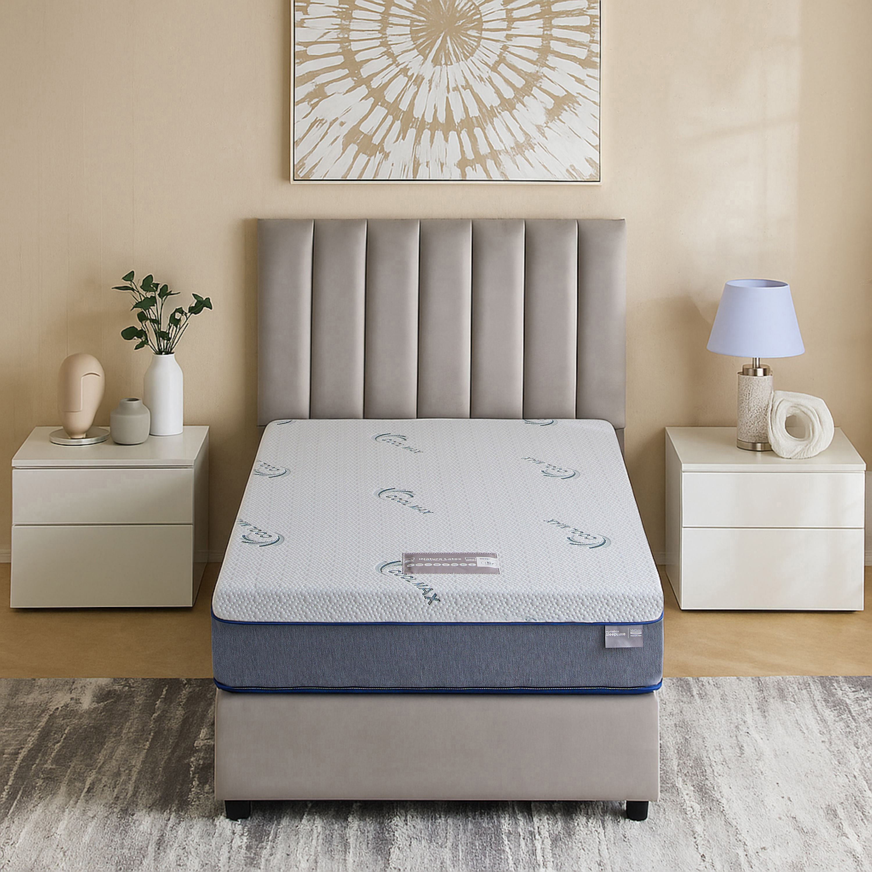 iSleepLuxe iCooltex Natura Latex Cooling Fabric Medium Firm Foam Twin Mattress - 90x200x25 cm-hbxfurniture-bedroom-mattresses-single-image-2