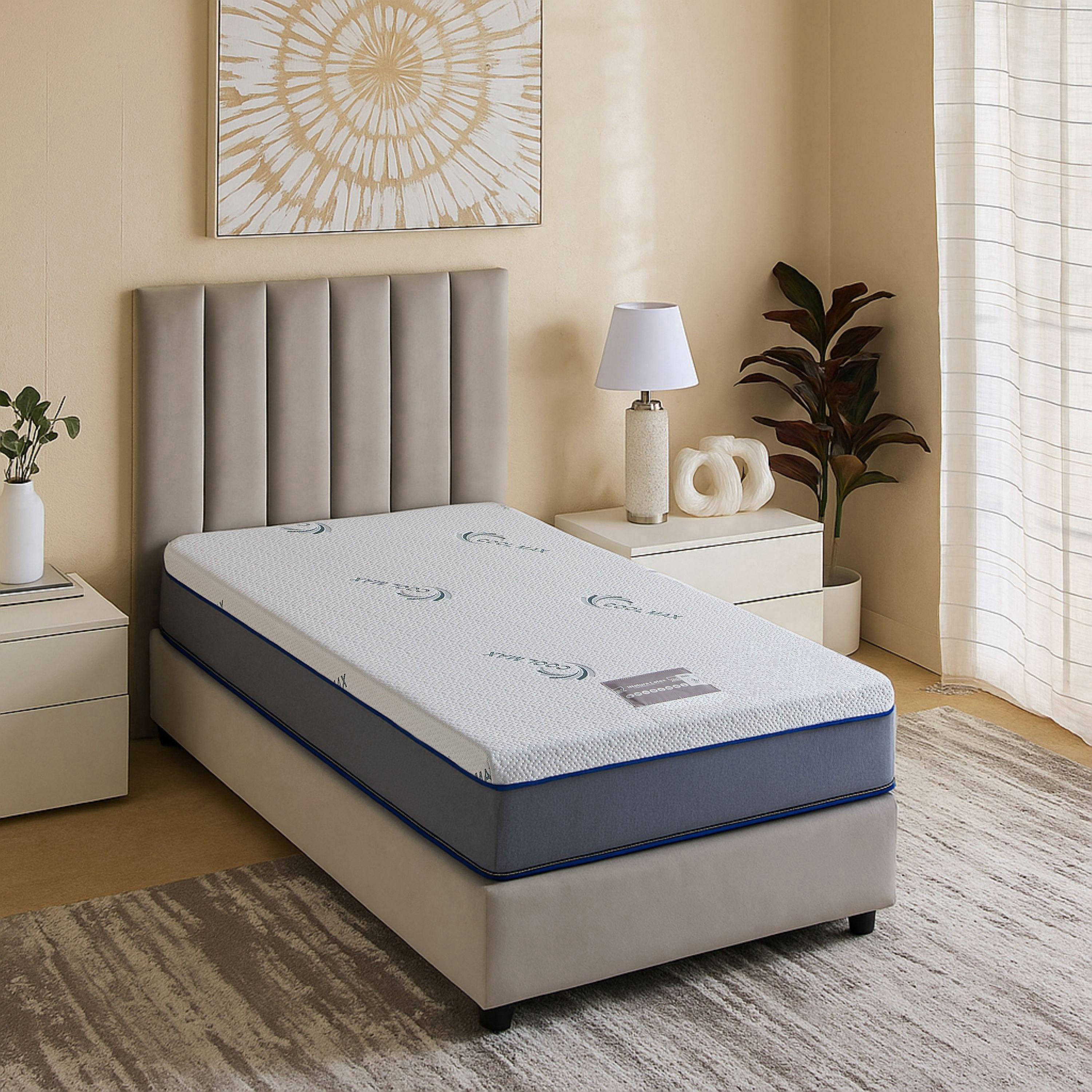 iSleepLuxe iCooltex Natura Latex Cooling Fabric Medium Firm Foam Twin Mattress - 90x200x25 cm-hbxfurniture-bedroom-mattresses-single-image-3