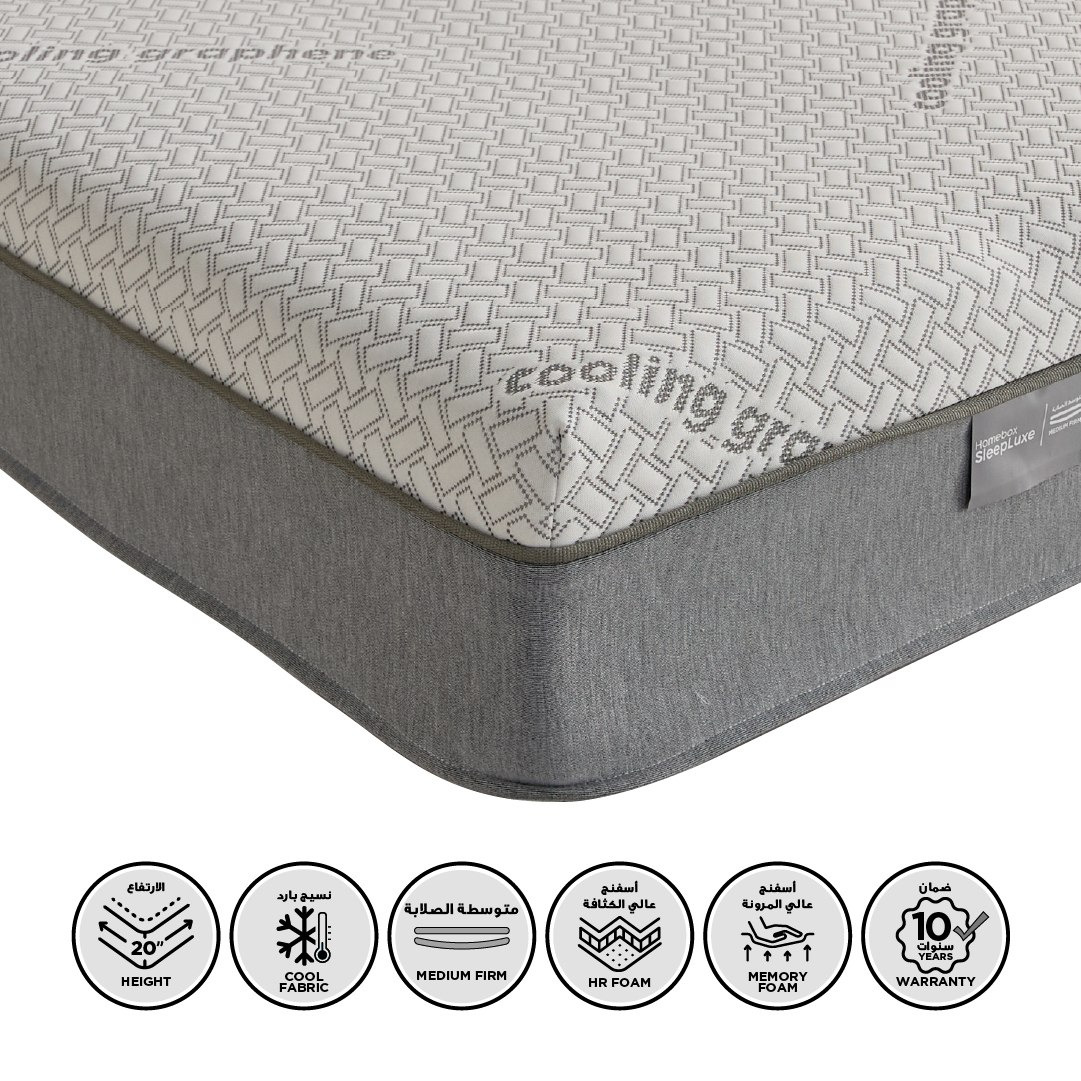 iSleepLuxe iCooltex Contour Air Memory Foam HR Cooling Fabric Single Mattress - 90x190x20 cm-hbxfurniture-bedroom-mattresses-single-image-1