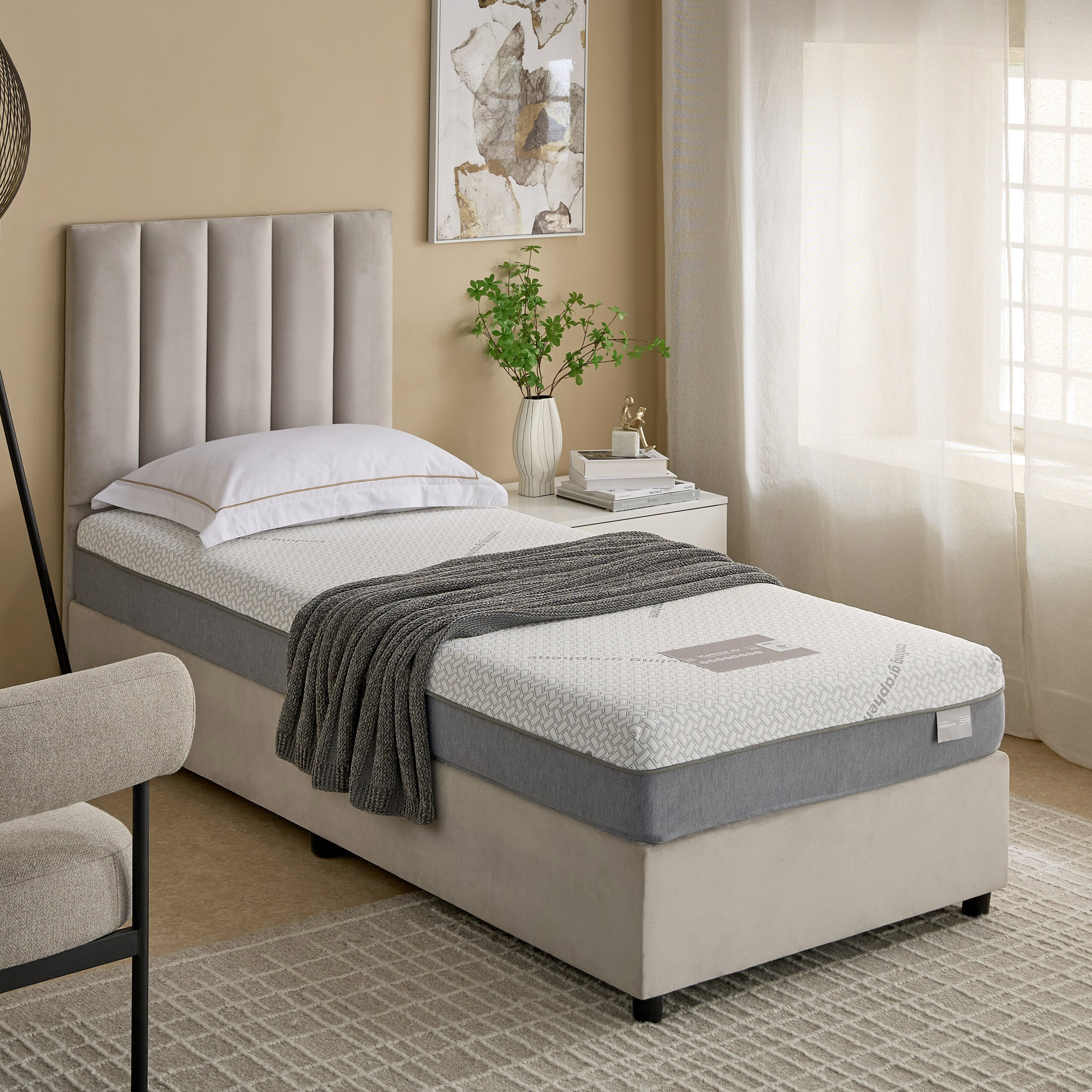 iSleepLuxe iCooltex Contour Air Memory Foam HR Cooling Fabric Single Mattress - 90x190x20 cm-hbxfurniture-bedroom-mattresses-single-image-13