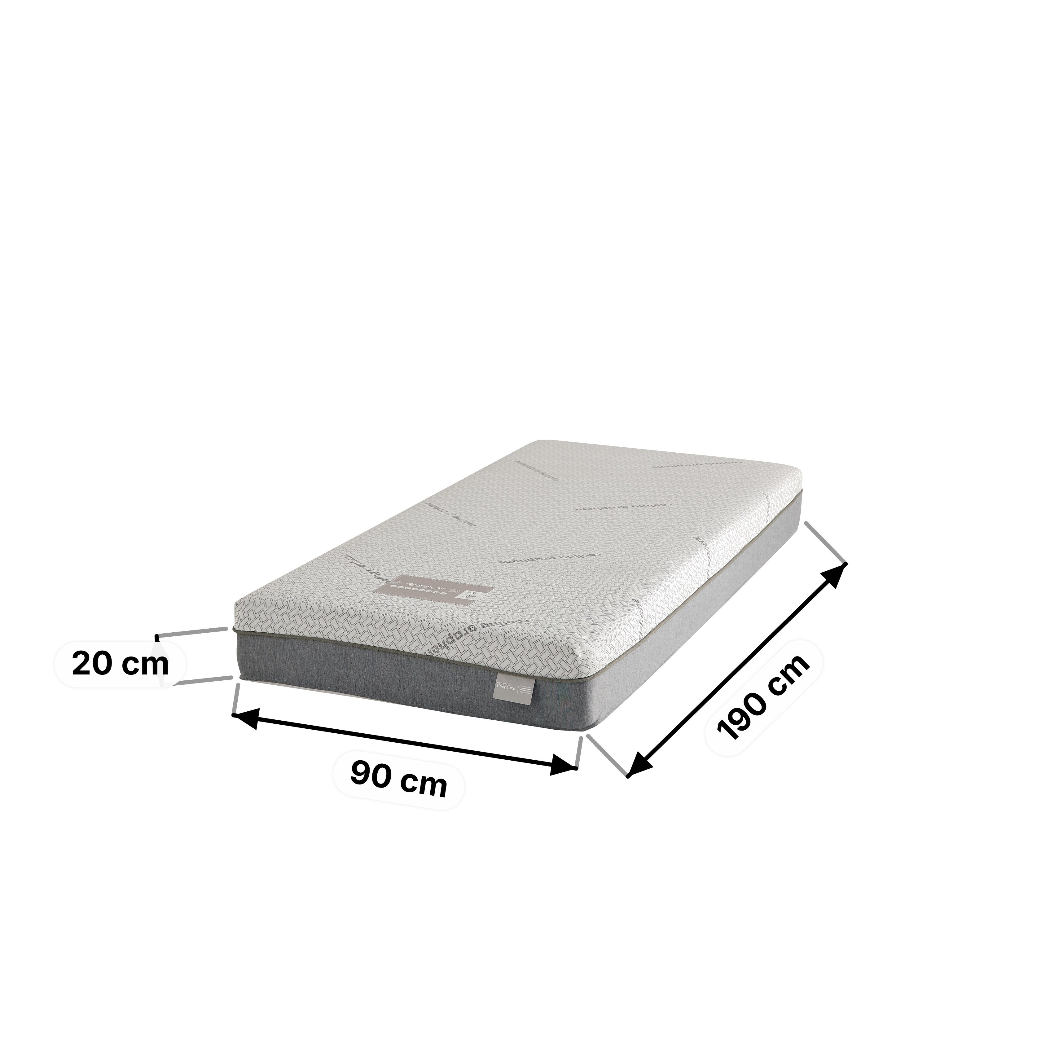 iSleepLuxe iCooltex Contour Air Memory Foam HR Cooling Fabric Single Mattress - 90x190x20 cm-hbxfurniture-bedroom-mattresses-single-image-14