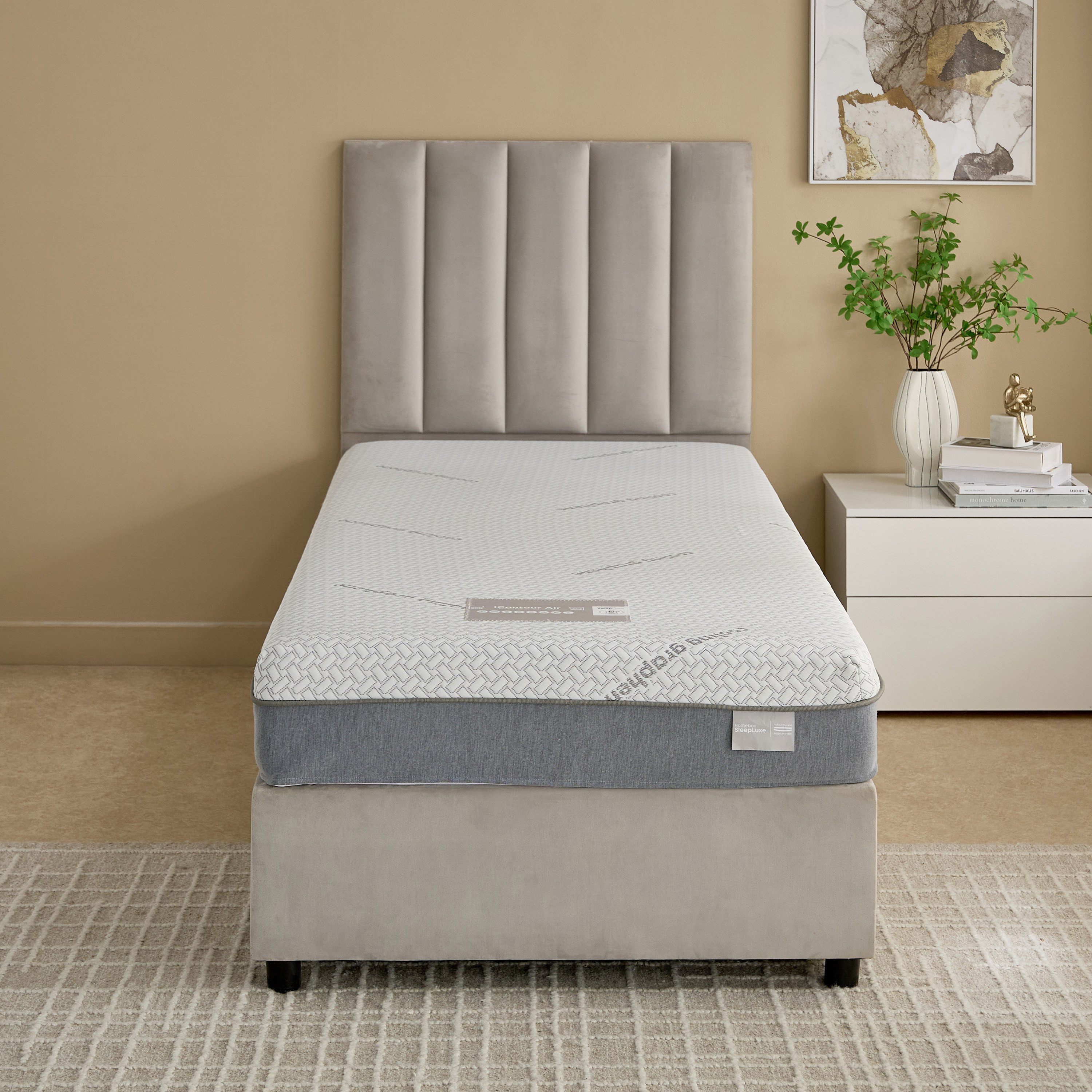 iSleepLuxe iCooltex Contour Air Memory Foam HR Cooling Fabric Single Mattress - 90x200x20 cm-hbxfurniture-bedroom-mattresses-single-image-4