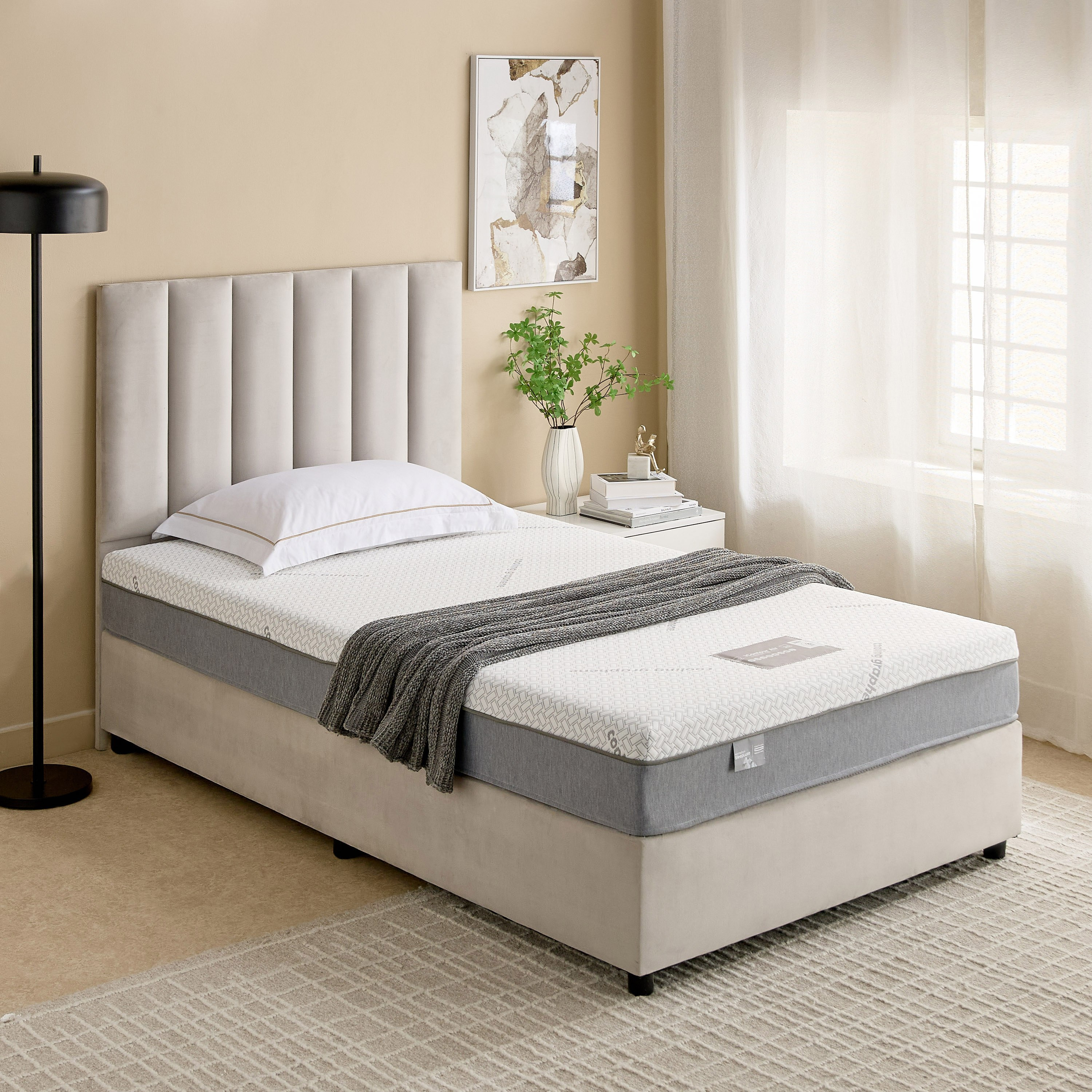 iSleepLuxe iCooltex Contour Air Memory Foam HR Cooling Fabric Queen Mattress - 160x200x20 cm-hbxbedroom-mattresses-queen-image-10