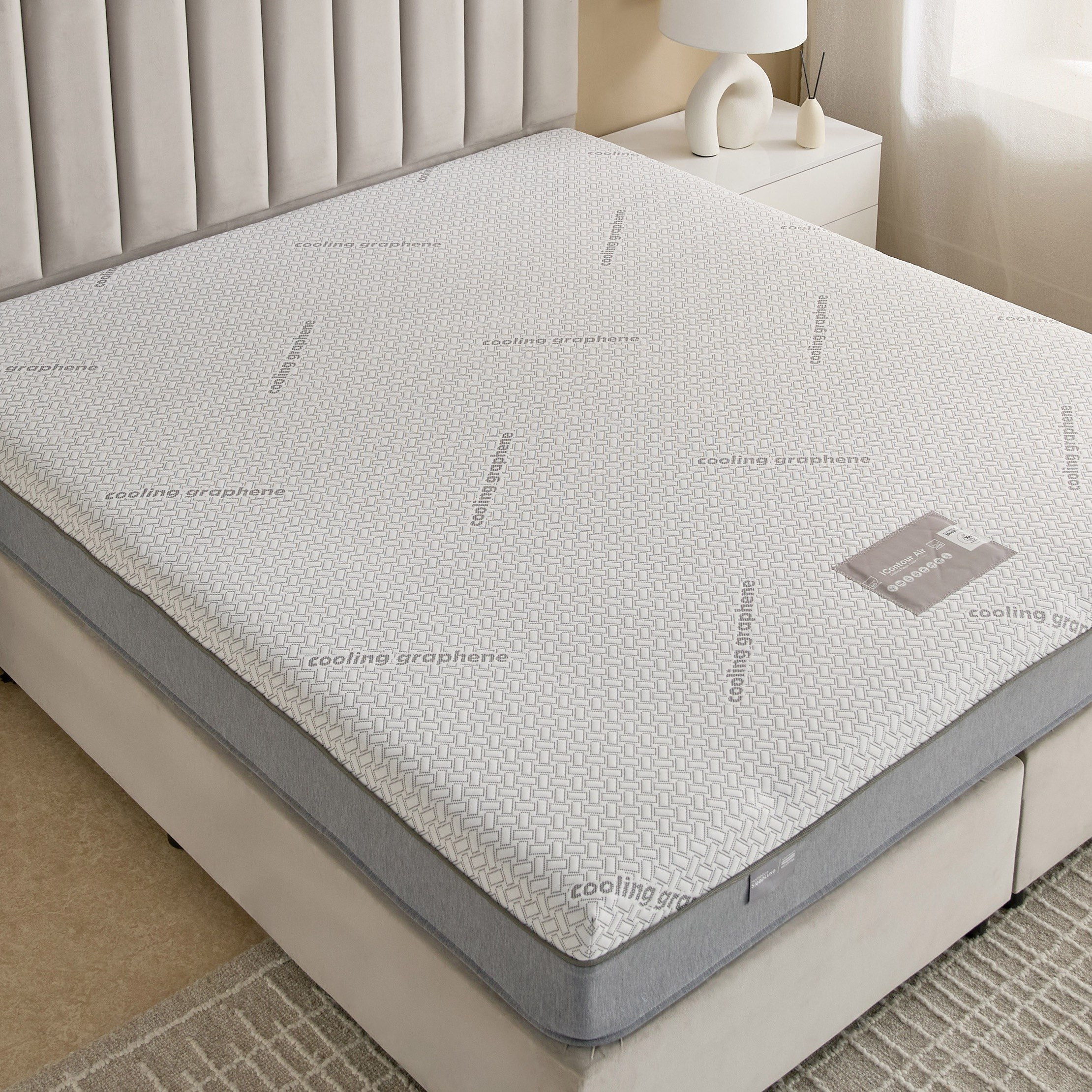 iSleepLuxe iCooltex Contour Air Memory Foam HR Cooling Fabric Super King Mattress - 200x200x20 cm-hbxfurniture-mattresses-superking-image-5