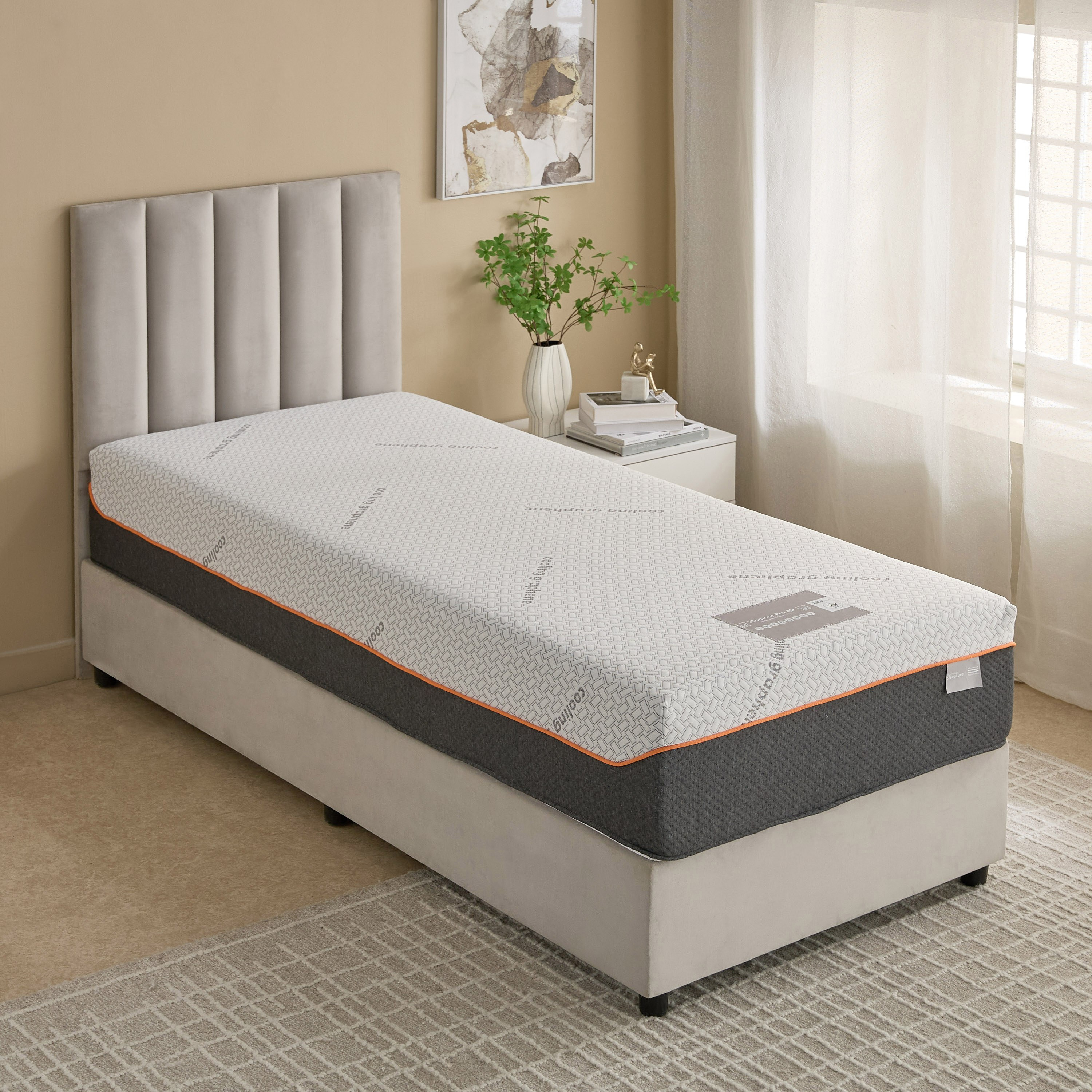 iSleepLuxe iCooltex Contour Pro Air Memory Foam HR Cooling Fabric Single Mattress - 90x190x30 cm-hbxfurniture-bedroom-mattresses-single-image-3