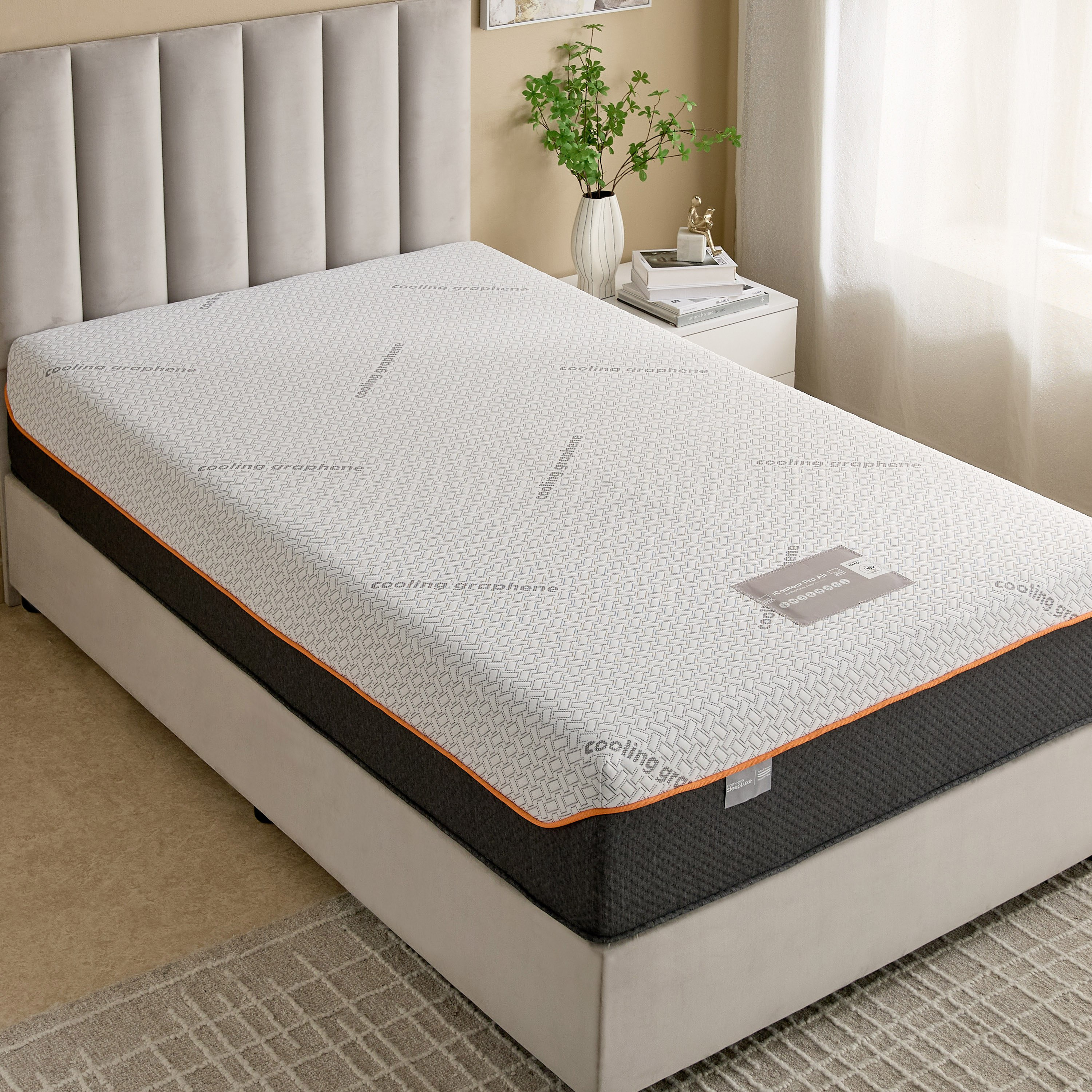 iSleepLuxe iCooltex Contour Pro Air Memory Foam HR Cooling Fabric Queen Mattress - 155x205x30 cm-hbxbedroom-mattresses-queen-image-5