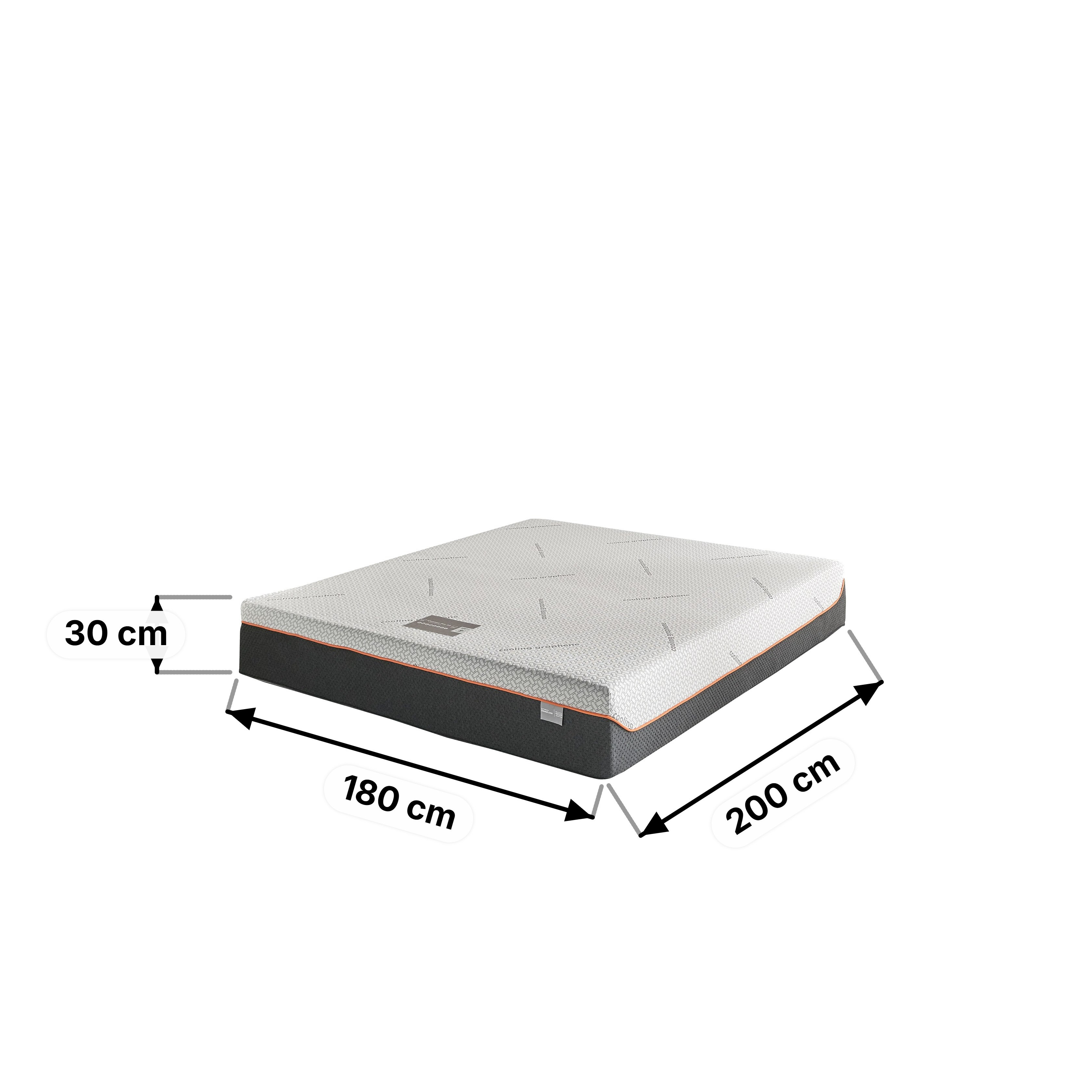 iSleepLuxe iCooltex Contour Pro Air Memory Foam HR Cooling Fabric King Mattress - 180x200x30 cm-hbxfurniture-mattresses-king-image-14