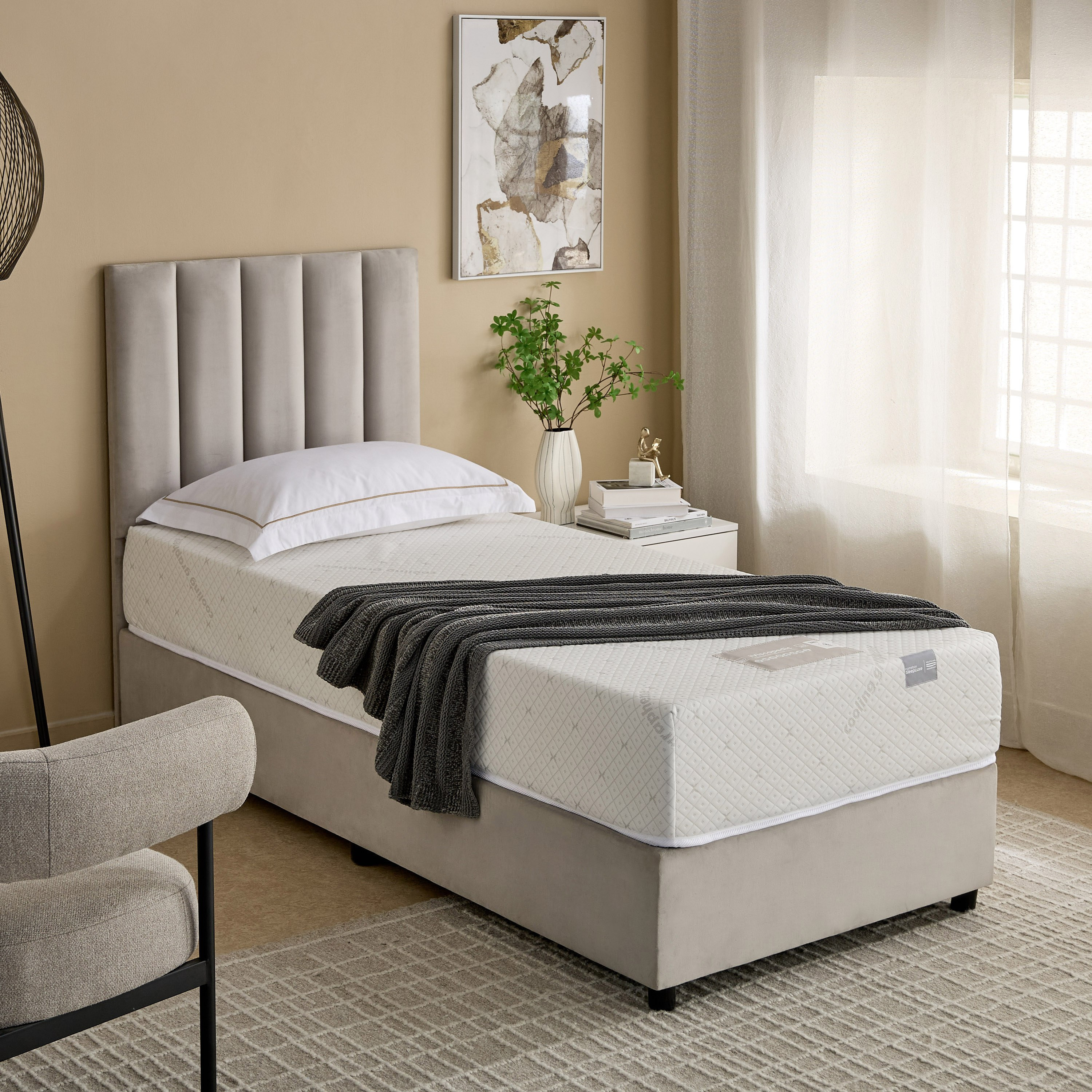 iSleepLuxe iCooltex Viscopedic HR Foam Memory Foam Cooling Fabric Single Mattress - 90x190x25 cm-hbxfurniture-bedroom-mattresses-single-image-10