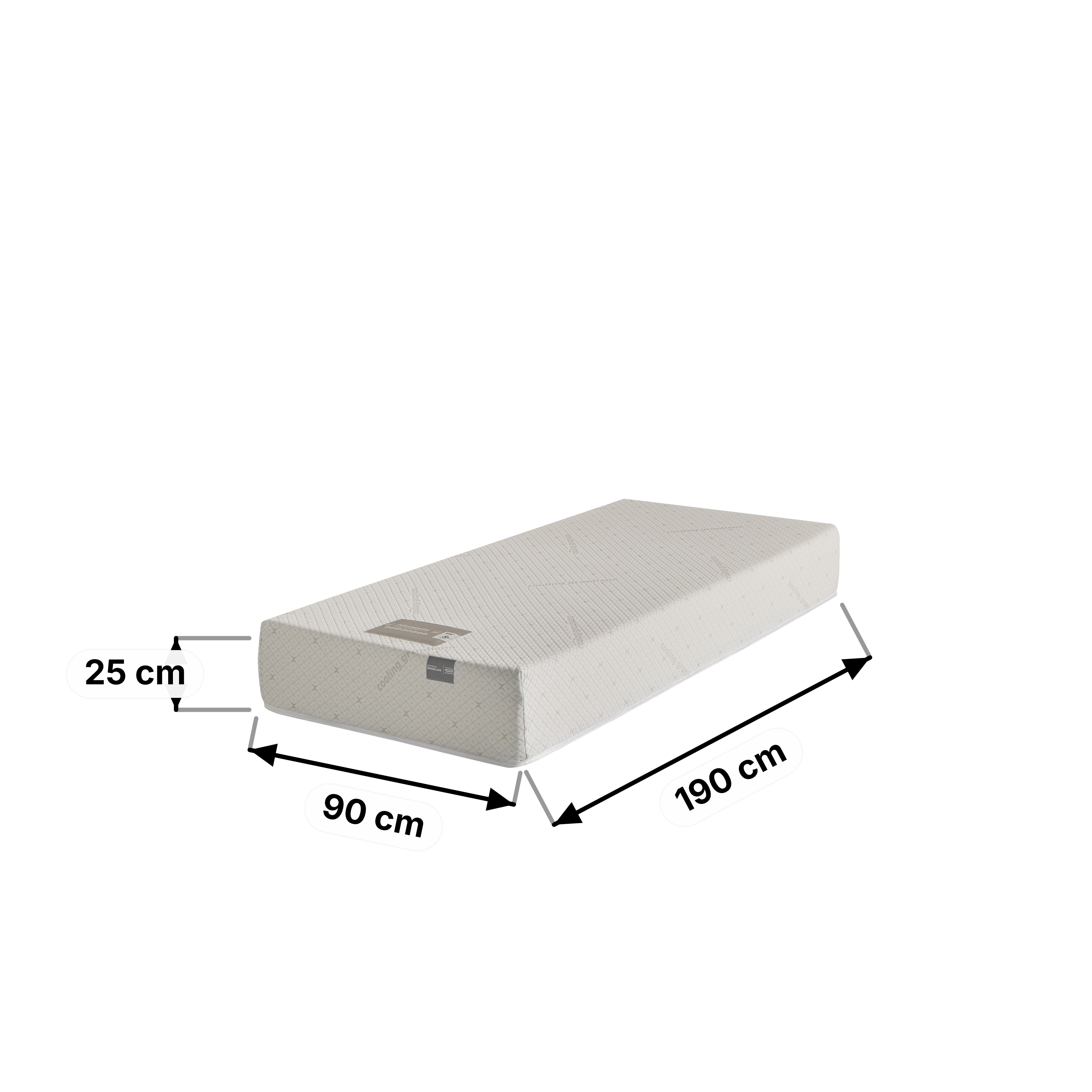 iSleepLuxe iCooltex Viscopedic HR Foam Memory Foam Cooling Fabric Single Mattress - 90x190x25 cm-hbxfurniture-bedroom-mattresses-single-image-14