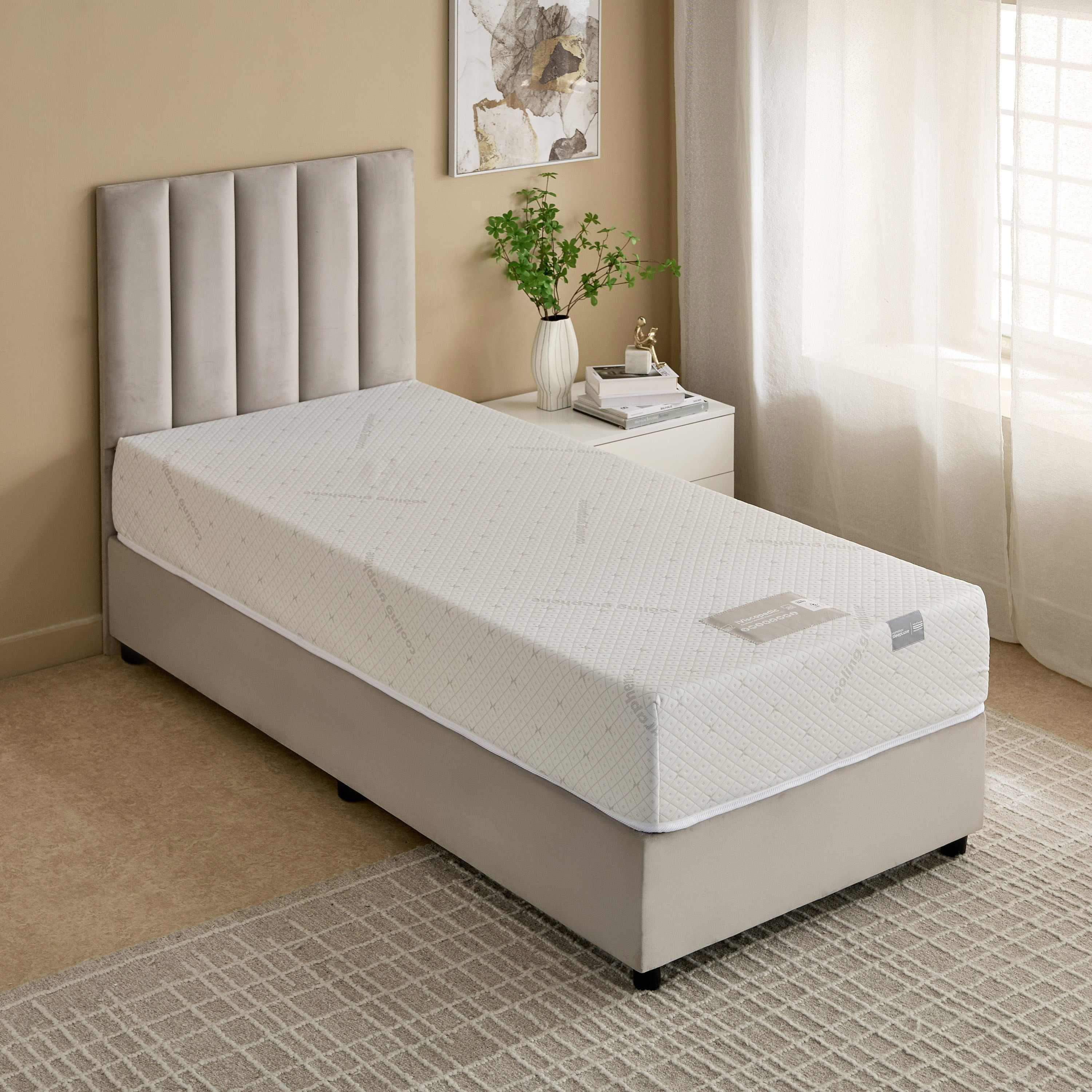 iSleepLuxe iCooltex Viscopedic HR Foam Memory Foam Cooling Fabric Single Mattress - 90x190x25 cm-hbxfurniture-bedroom-mattresses-single-image-3