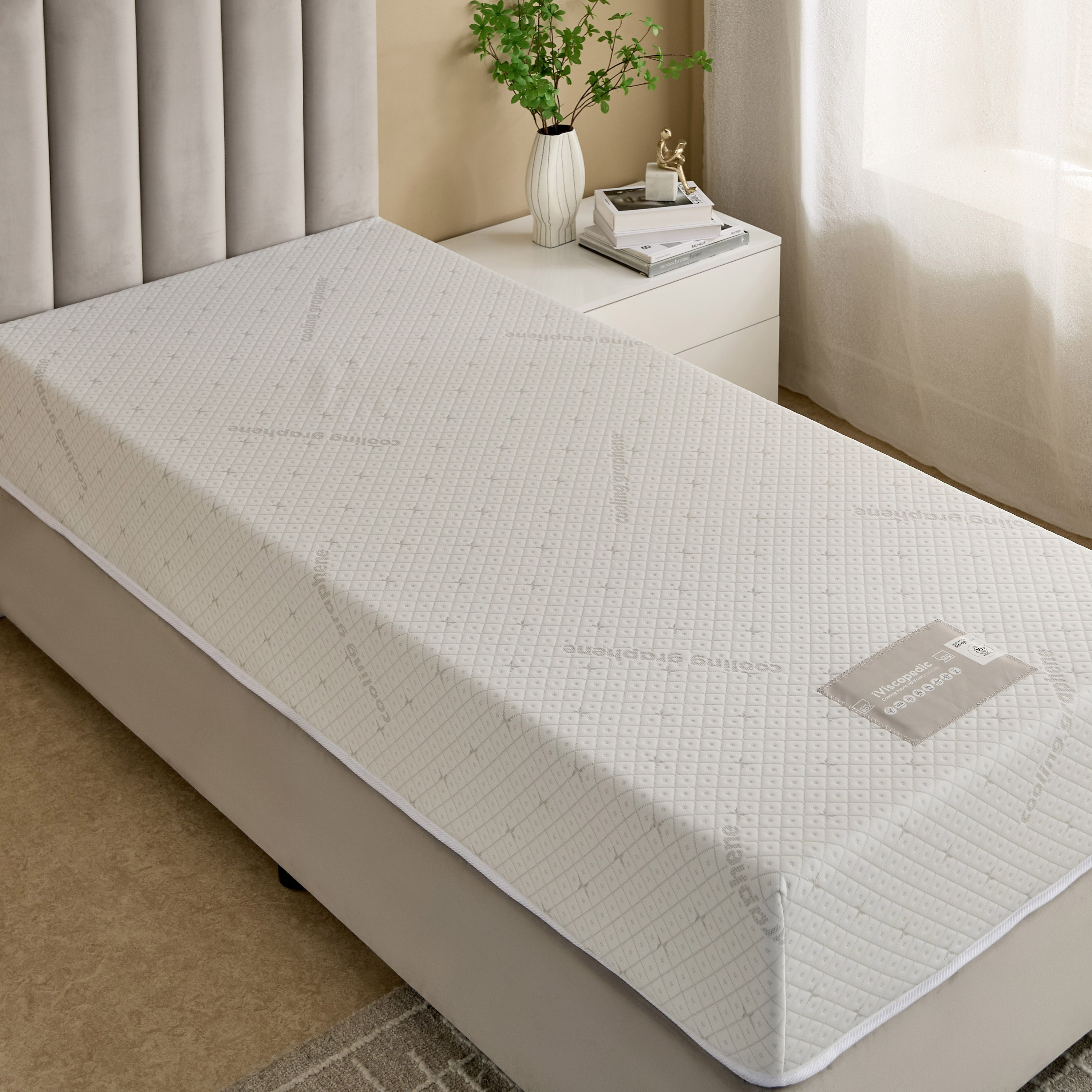 iSleepLuxe iCooltex Viscopedic HR Foam Memory Foam Cooling Fabric Single Mattress - 90x190x25 cm-hbxfurniture-bedroom-mattresses-single-image-5