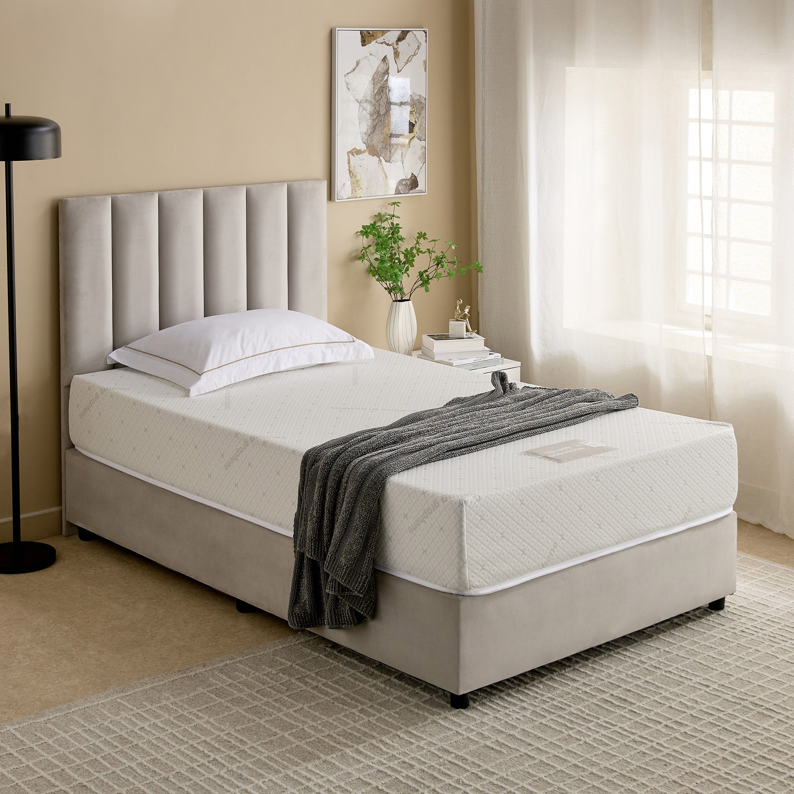 iSleepLuxe iCooltex Viscopedic HR Foam Memory Foam Cooling Fabric Queen Mattress - 150x200x25 cm-hbxbedroom-mattresses-queen-image-9