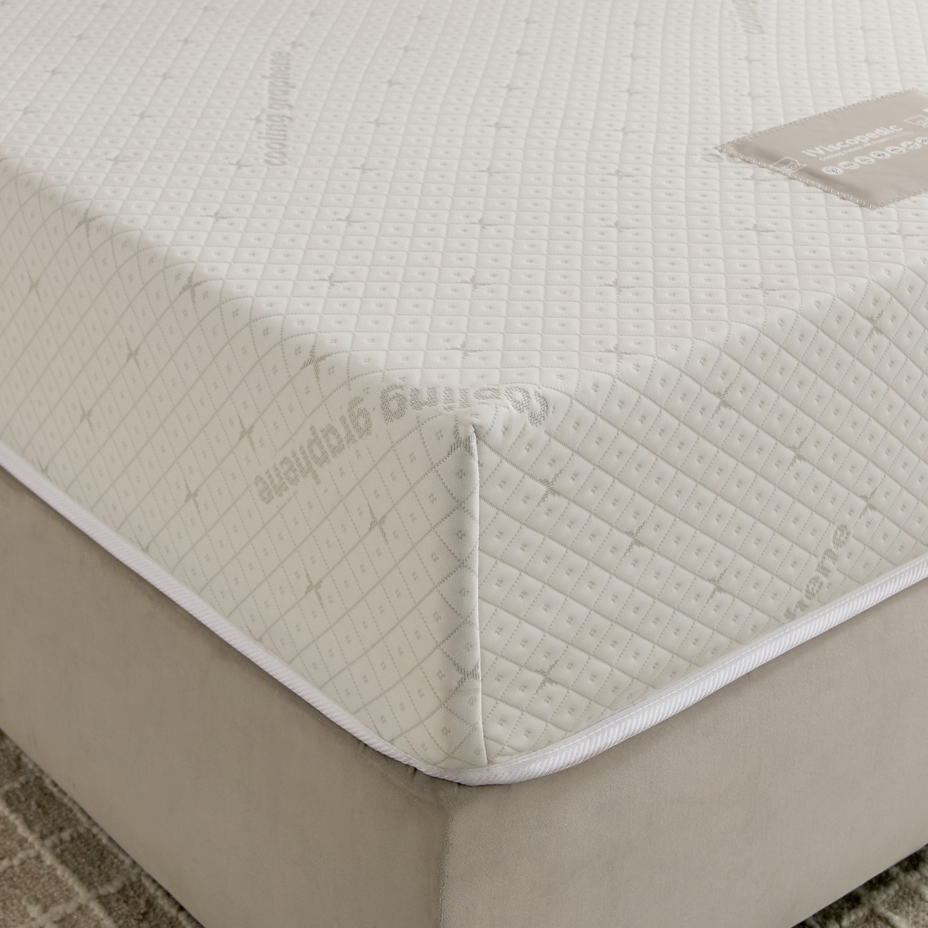 iSleepLuxe iCooltex Viscopedic HR Foam Memory Foam Cooling Fabric Queen Mattress - 155x205x25 cm-hbxbedroom-mattresses-queen-image-2