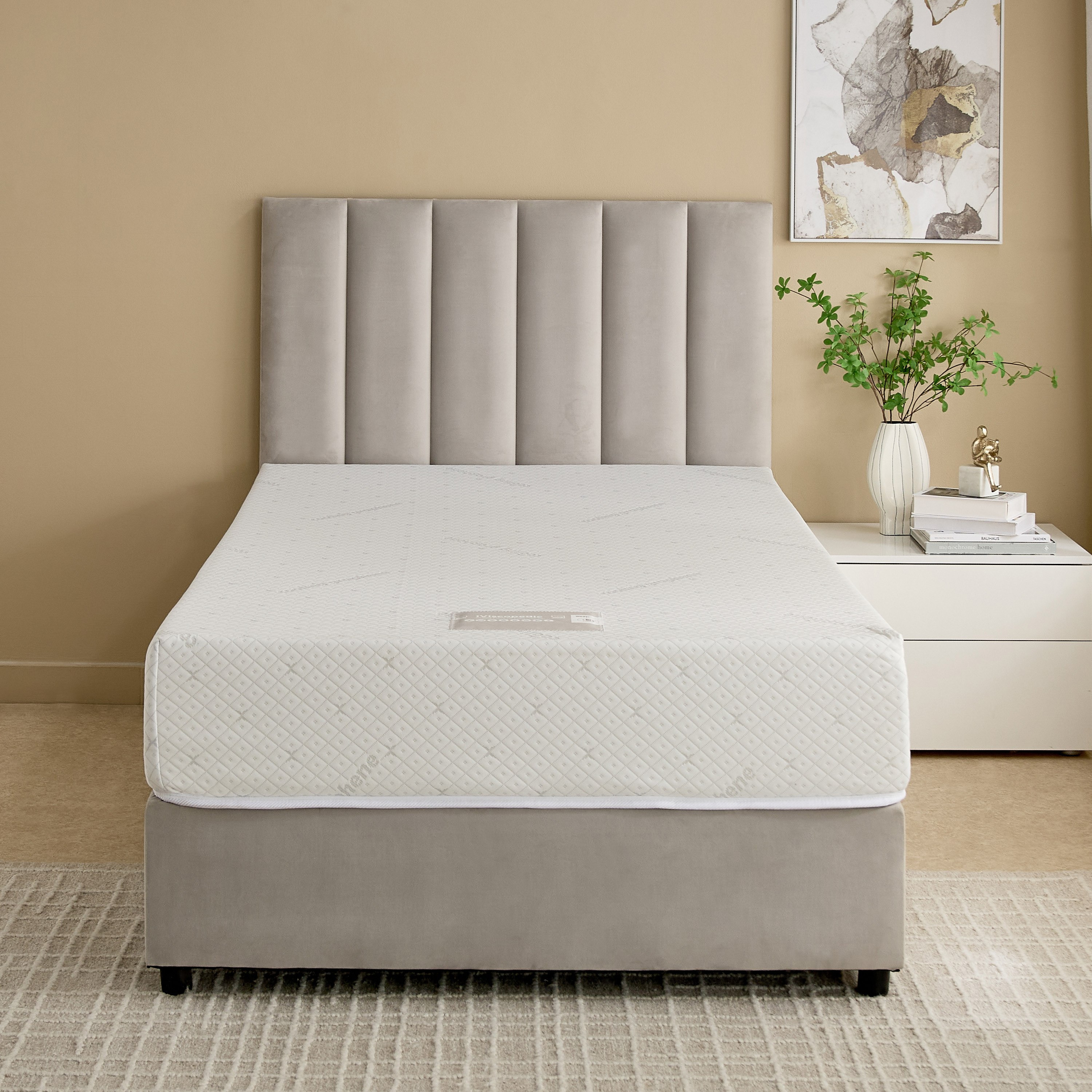 iSleepLuxe iCooltex Viscopedic HR Foam Memory Foam Cooling Fabric Queen Mattress - 160x200x25 cm-hbxbedroom-mattresses-queen-image-4