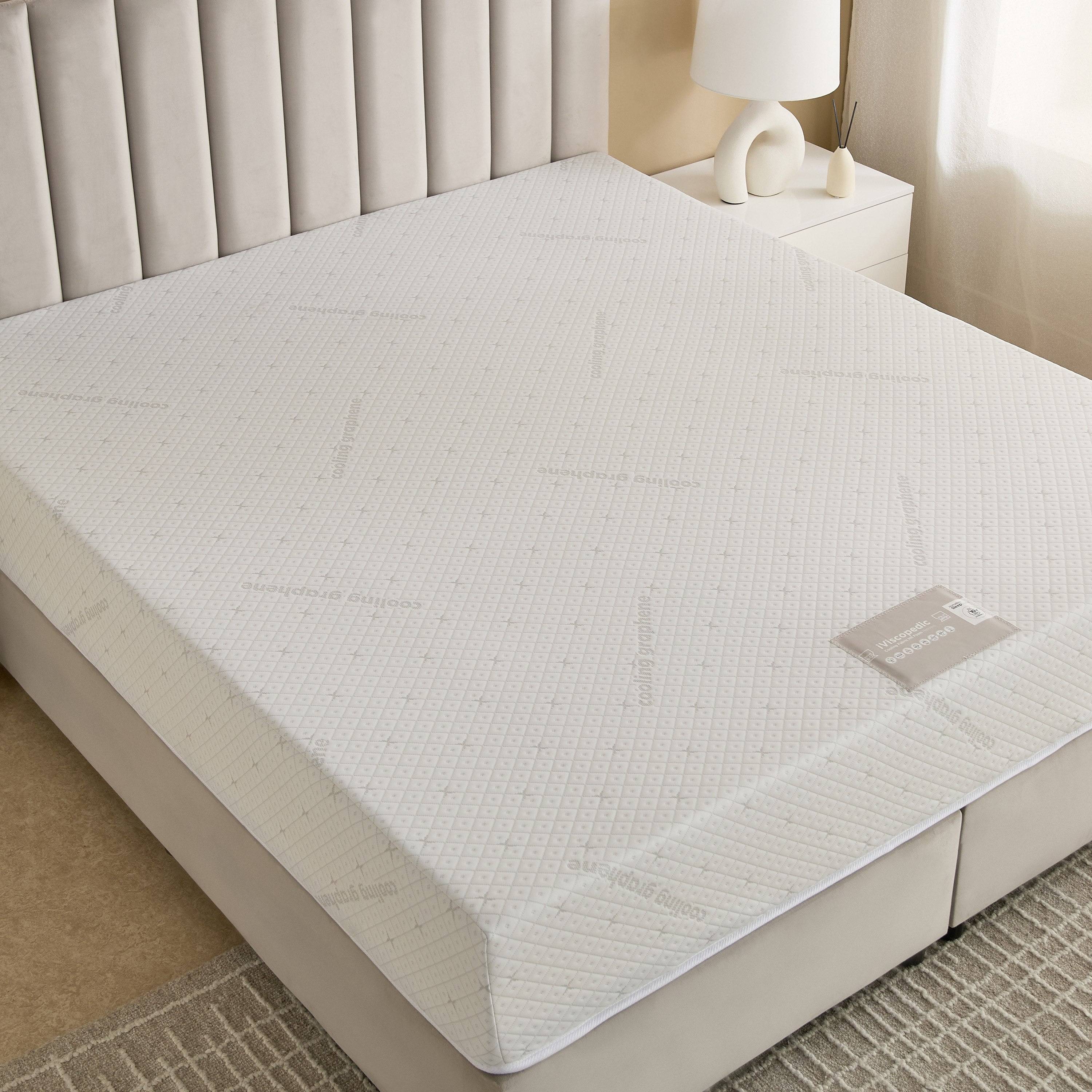 iSleepLuxe iCooltex Viscopedic HR Foam Memory Foam Cooling Fabric King Mattress - 180x200x25 cm-hbxfurniture-mattresses-king-image-5