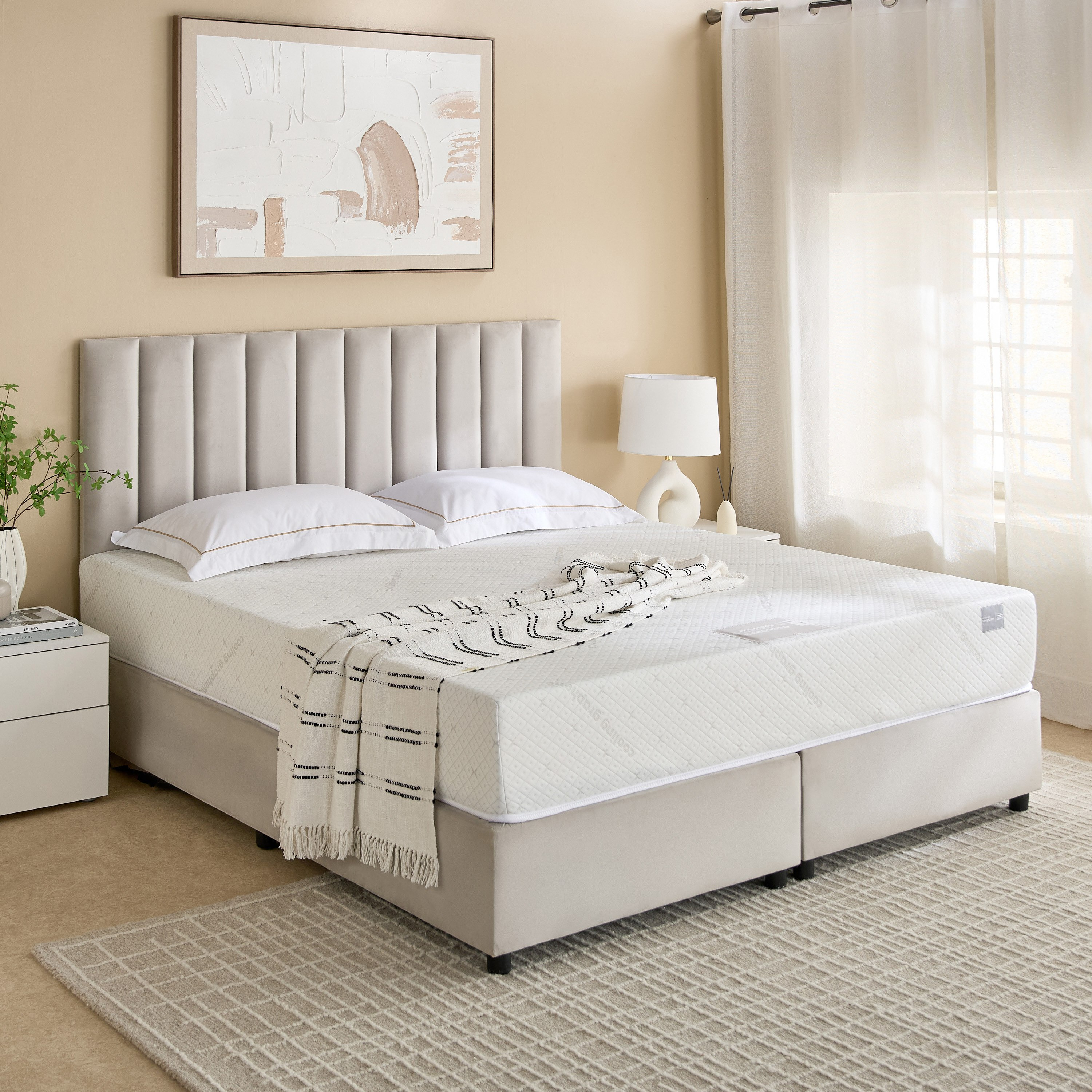 iSleepLuxe iCooltex Viscopedic HR Foam Memory Foam Cooling Fabric King Mattress - 180x210x25 cm-hbxfurniture-mattresses-king-image-10