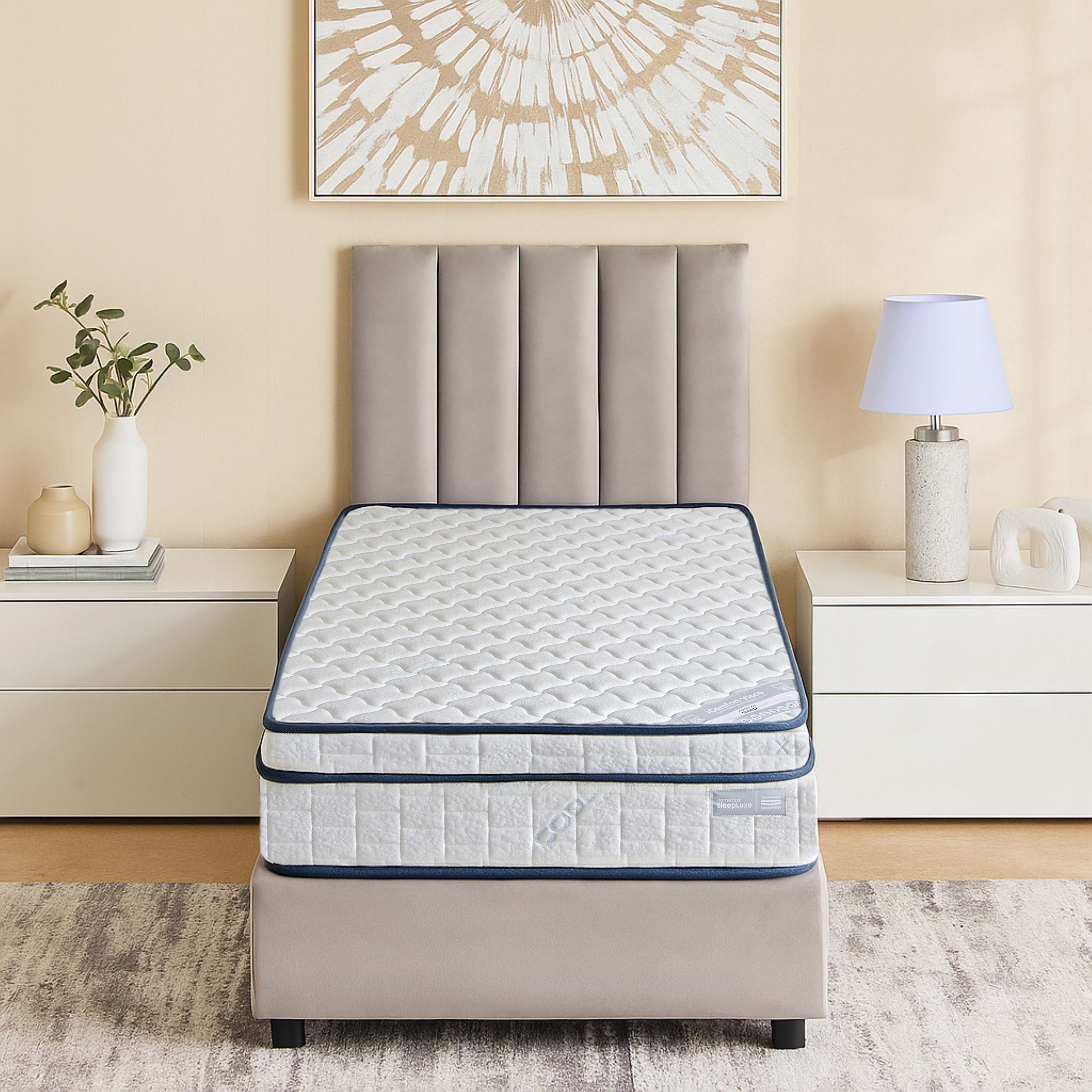 iSleepLuxe iCooltex Comfort Visco Cooling Fabric Memory Foam Bonnell Spring Mattress - 120x200x24 cm-hbxfurniture-mattresses-twin-image-2