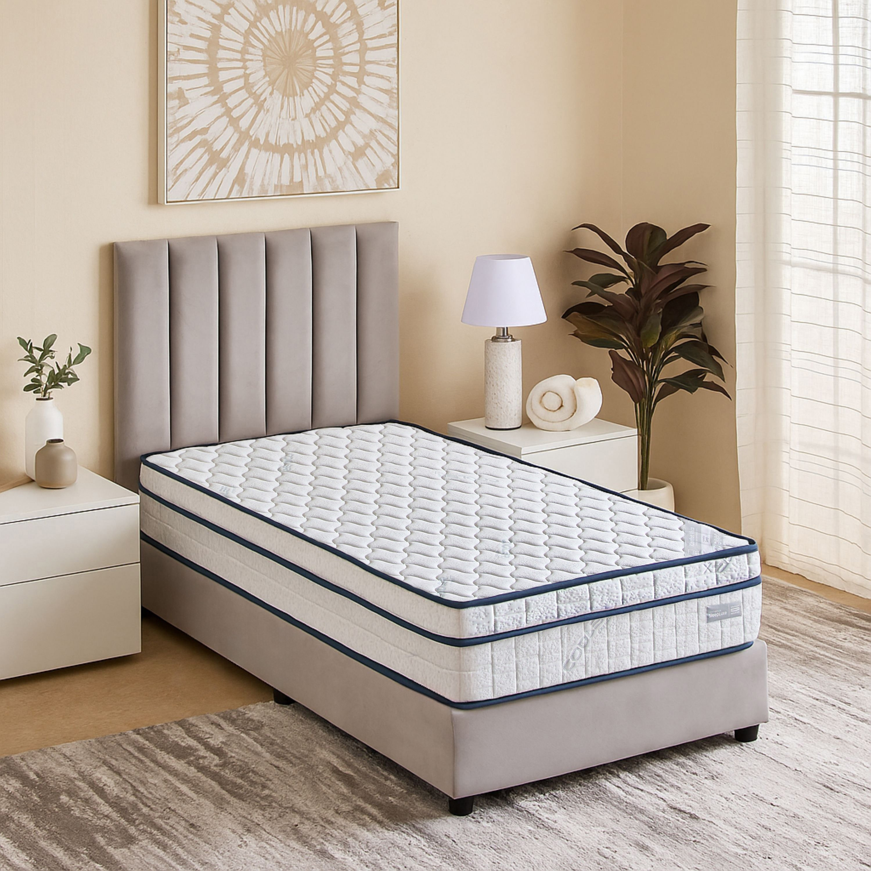 iSleepLuxe iCooltex Comfort Visco Cooling Fabric Memory Foam Bonnell Spring Mattress - 120x200x24 cm-hbxfurniture-mattresses-twin-image-3