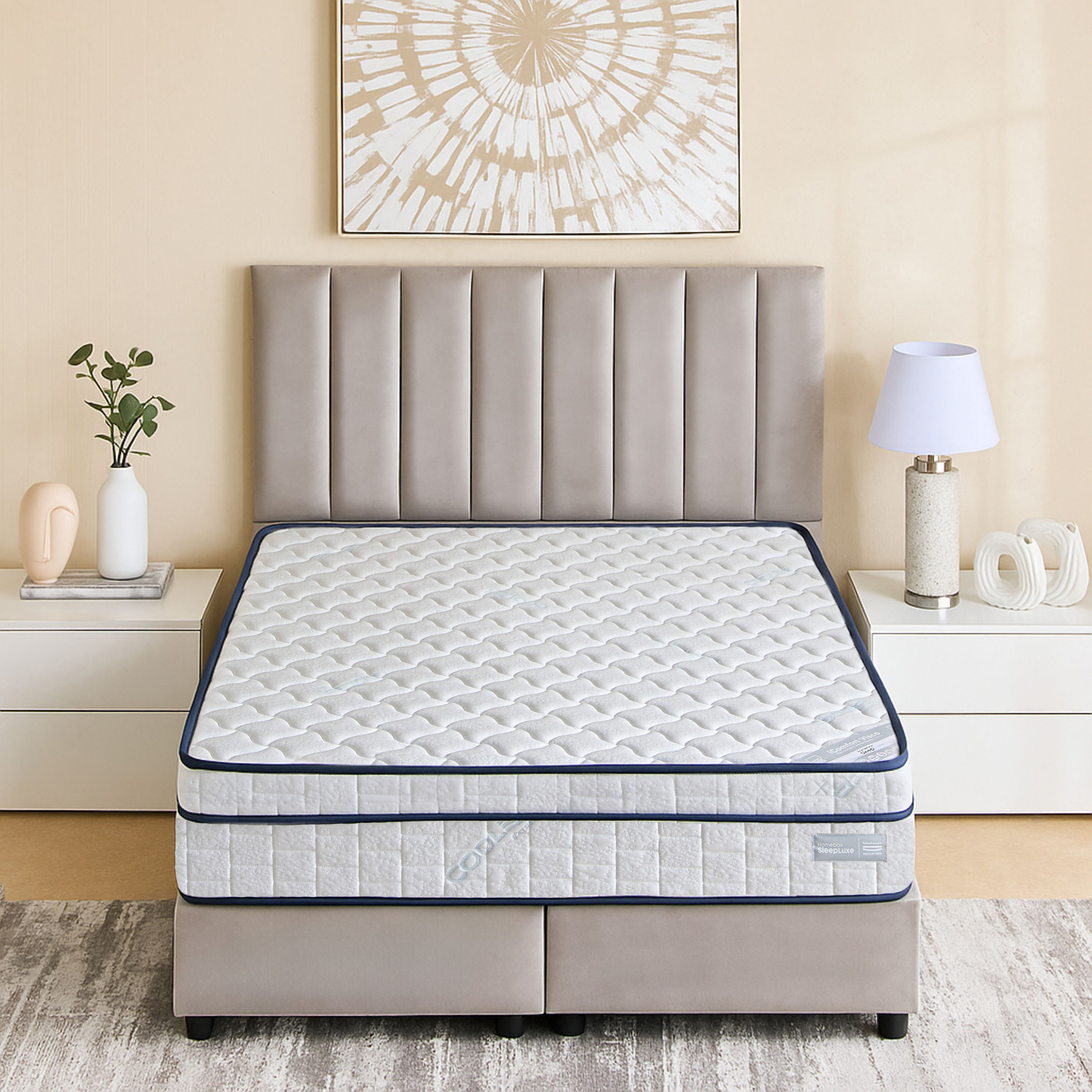 iSleepLuxe iCooltex Comfort Visco Cooling Fabric Memory Foam Bonnell Spring Mattress - 140x200x24 cm-hbxbedroom-mattresses-queen-image-2