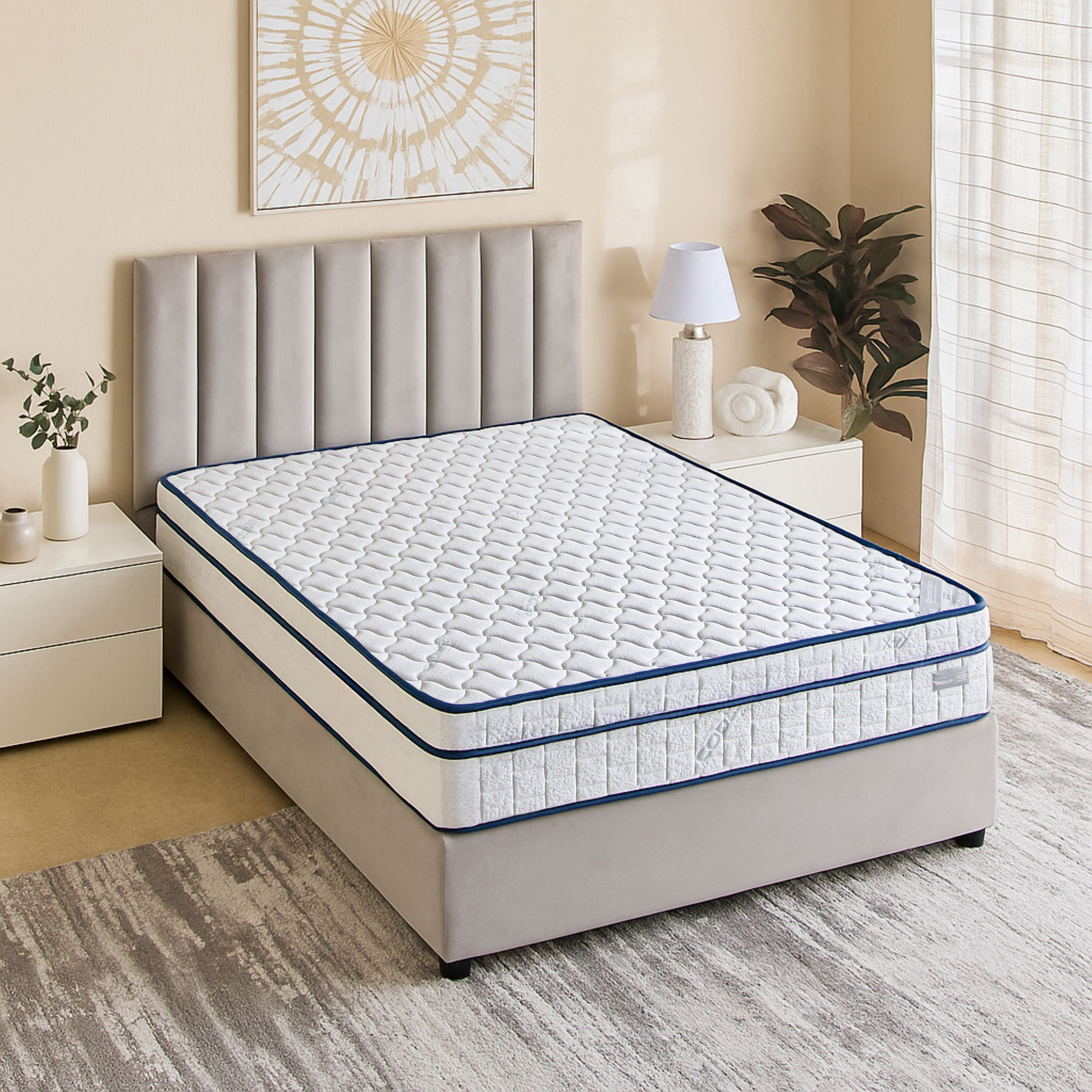 iSleepLuxe iCooltex Comfort Visco Cooling Fabric Memory Foam Bonnell Spring Mattress - 160x200x24 cm-PROMO_HB_KSA_HBX10_190925-image-3