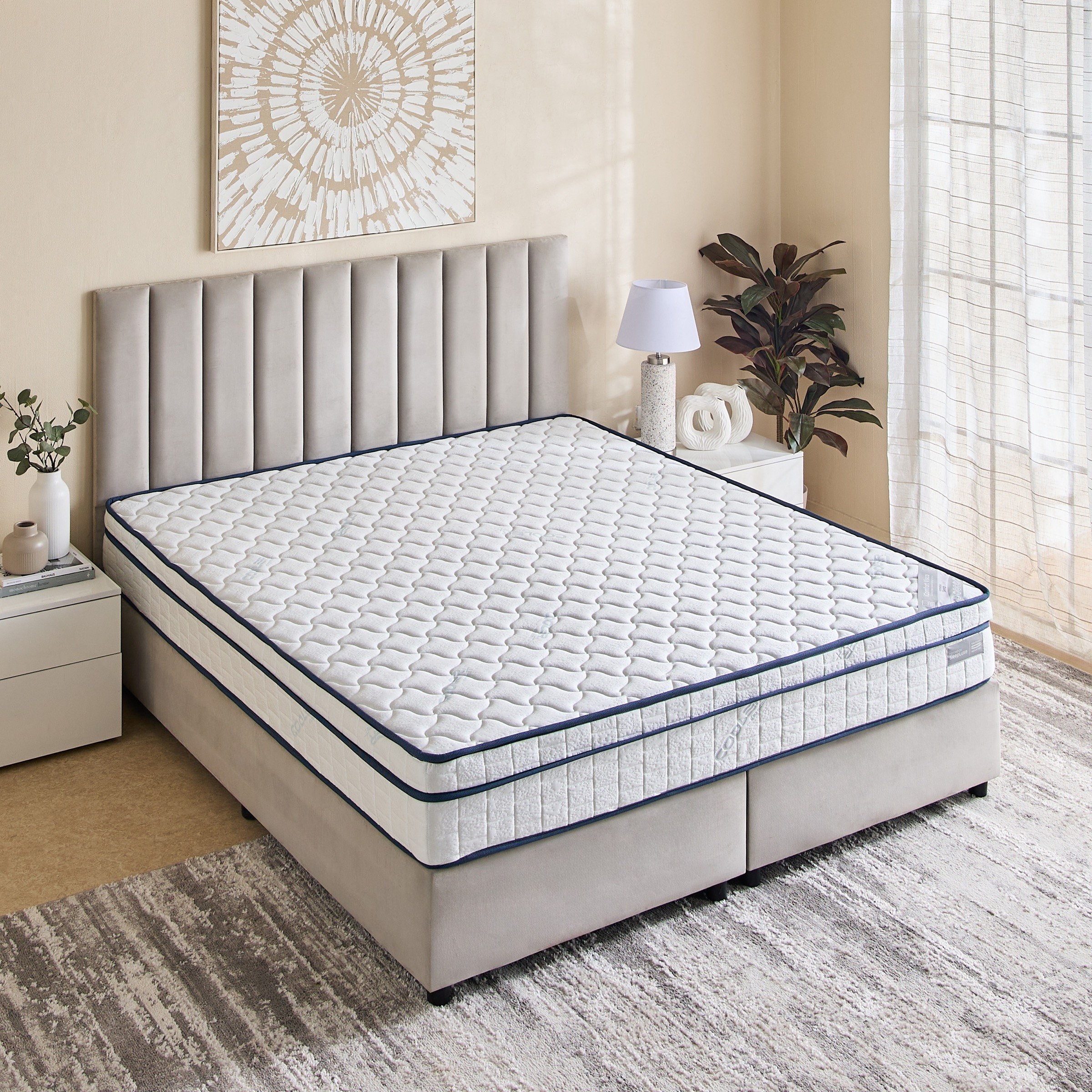 iSleepLuxe iCooltex Comfort Visco Cooling Fabric Memory Foam Bonnell Spring Mattress - 180x210x24 cm-hbxfurniture-mattresses-king-image-3