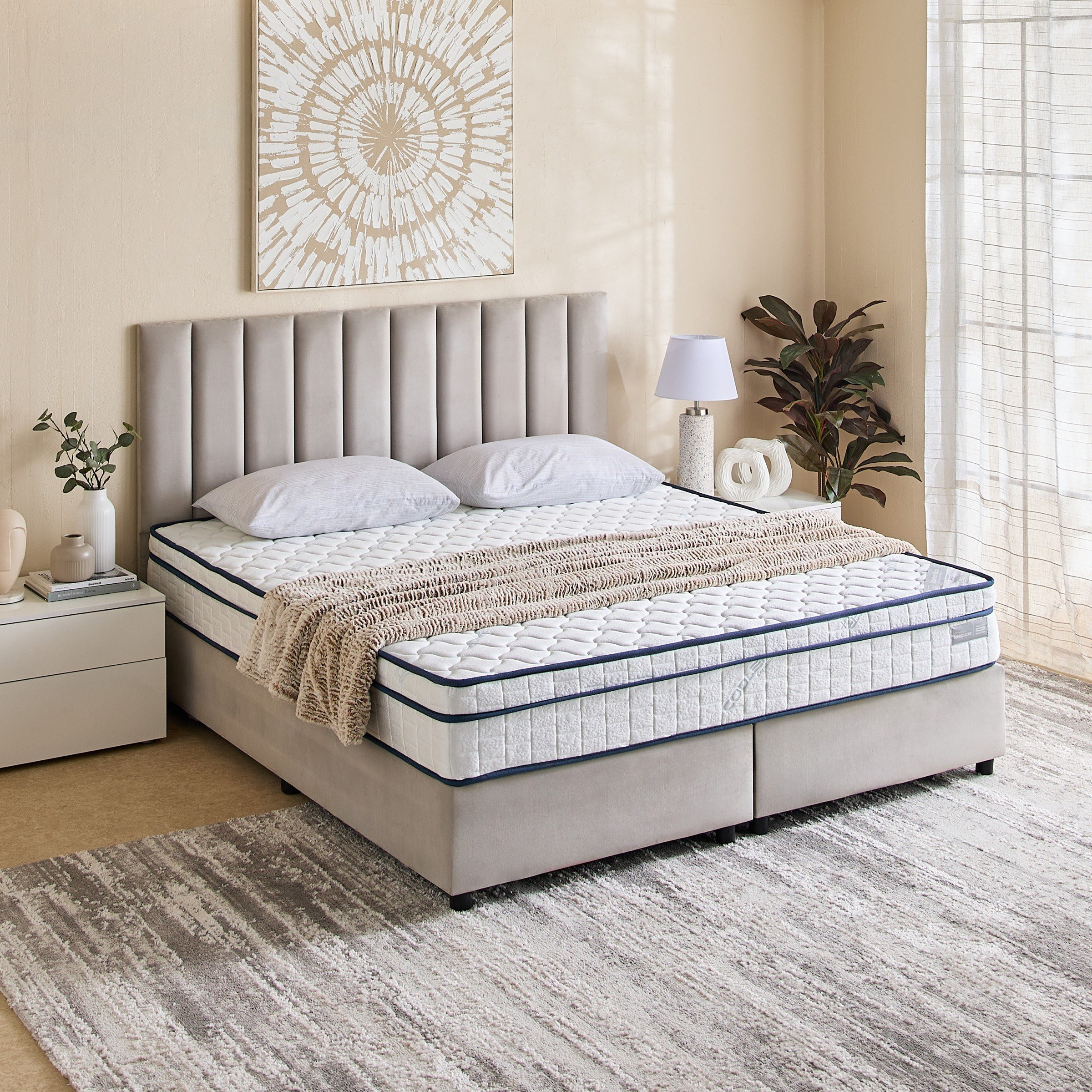 iSleepLuxe iCooltex Comfort Visco Cooling Fabric Memory Foam Bonnell Spring Mattress - 180x210x24 cm-hbxfurniture-mattresses-king-image-9