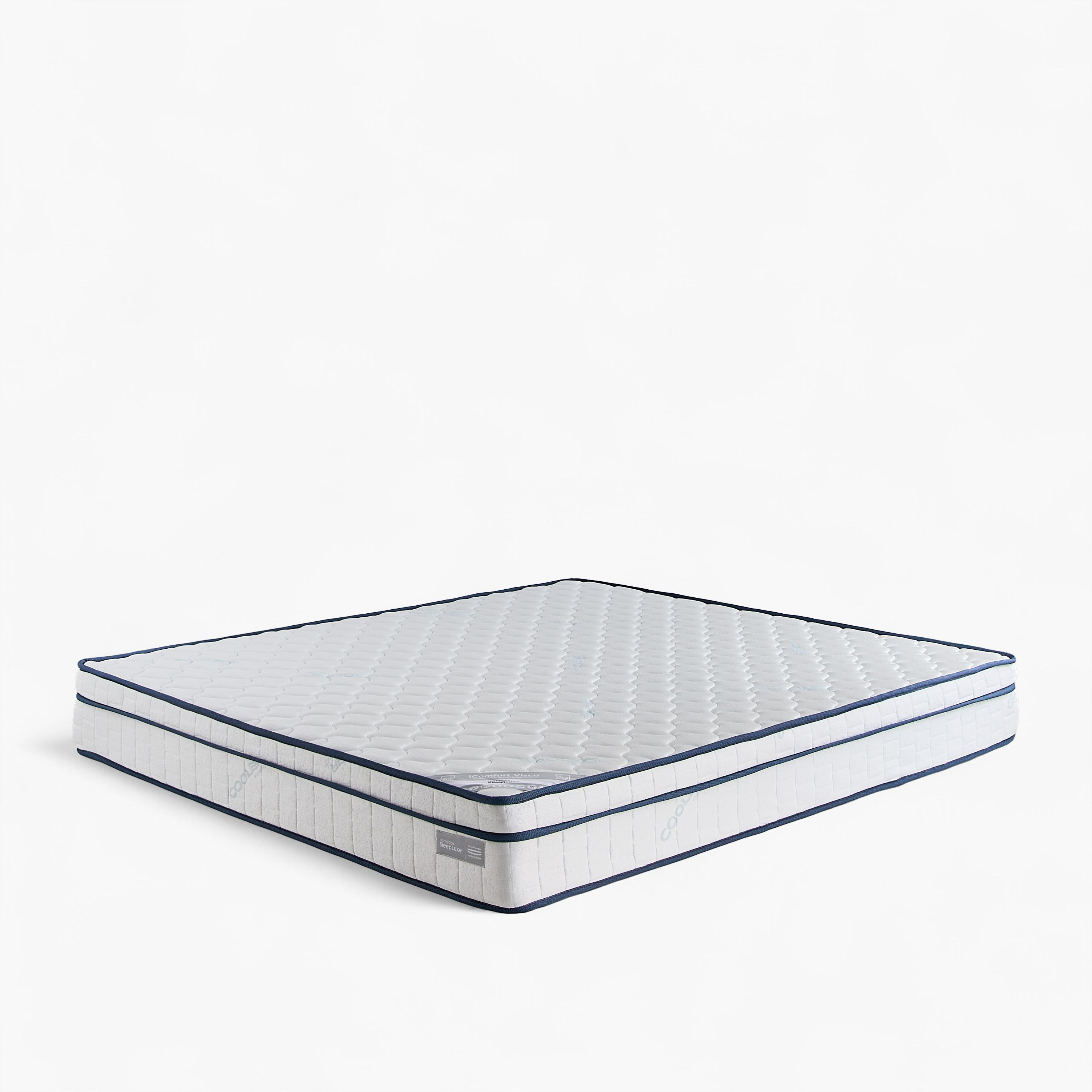 iSleepLuxe iCooltex Comfort Visco Cooling Fabric Memory Foam Bonnell Spring Mattress - 200x200x24 cm-PROMO_HB_KSA_HBX10_190925-image-10