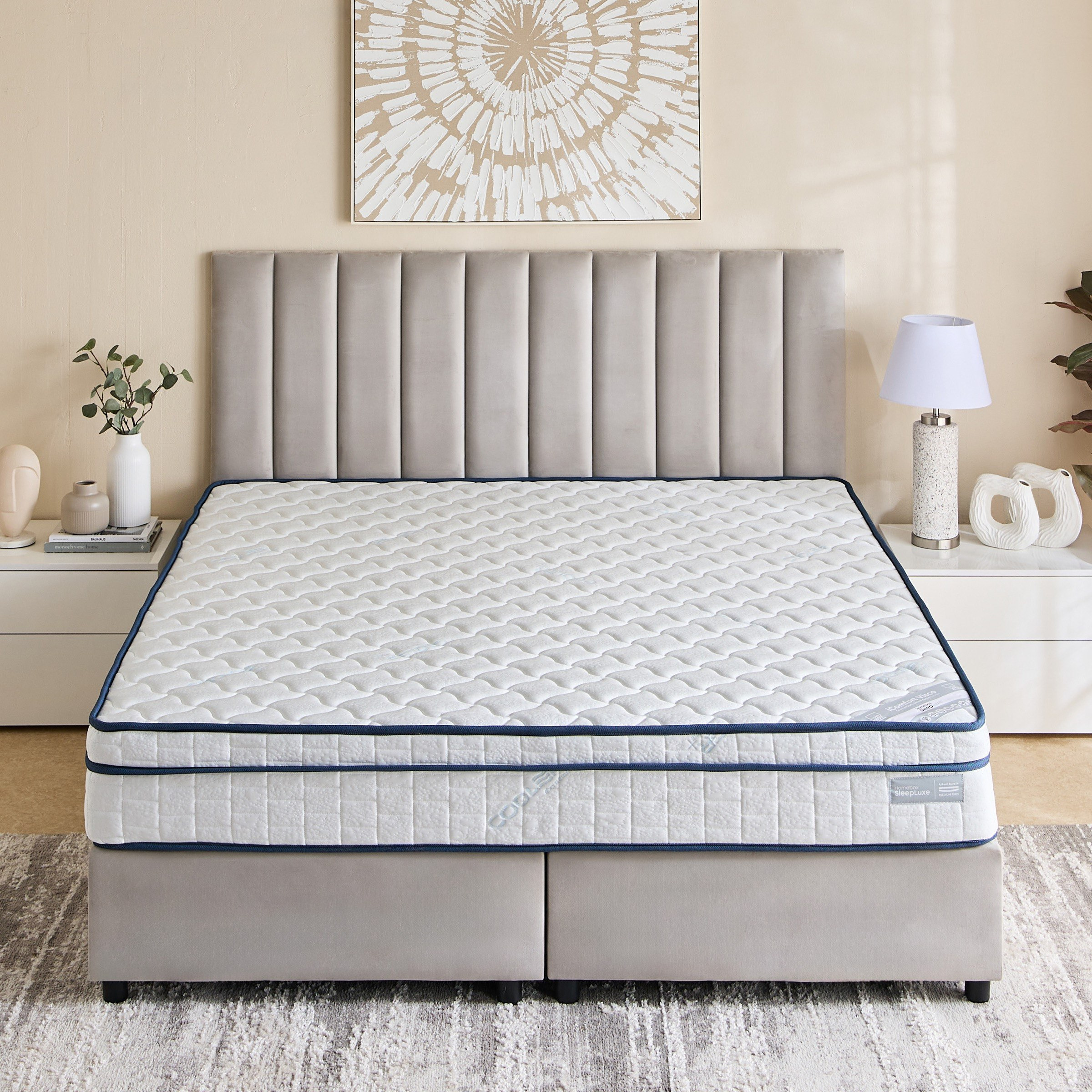 iSleepLuxe iCooltex Comfort Visco Cooling Fabric Memory Foam Bonnell Spring Mattress - 200x200x24 cm-PROMO_HB_KSA_HBX10_190925-image-2