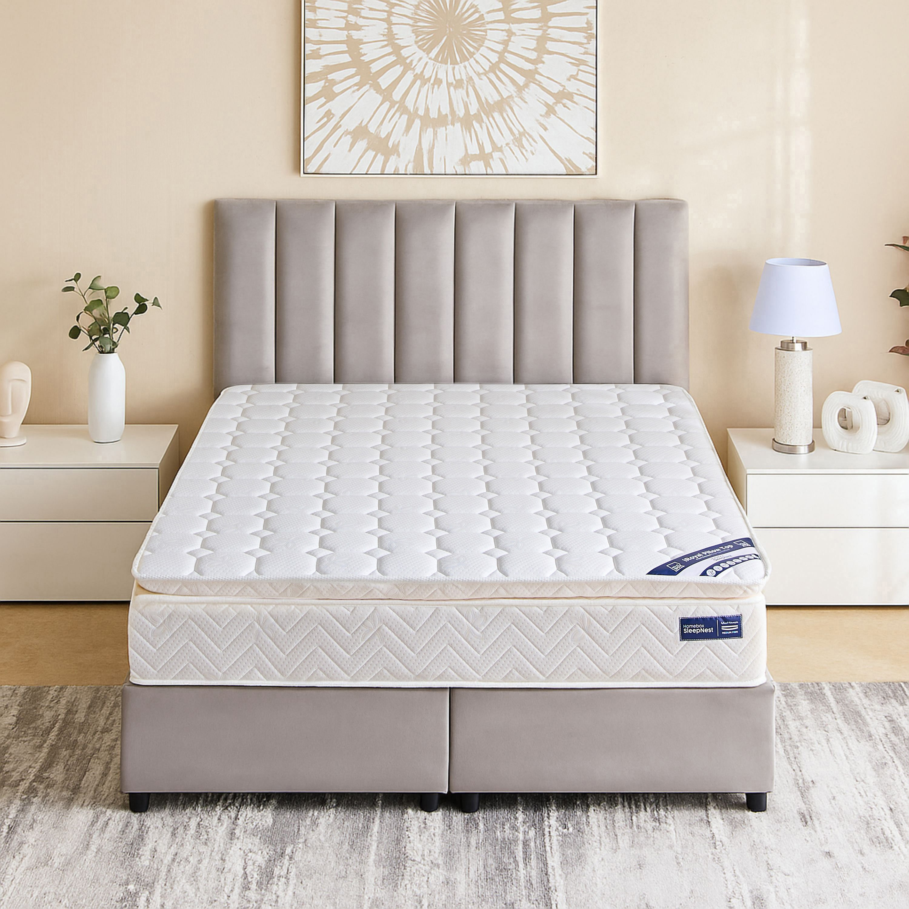 SleepNest iRoyal Pillow Top Medium Firm Bonnell Spring Queen Mattress - 160x200x30 cm-hbxbedroom-mattresses-queen-image-2