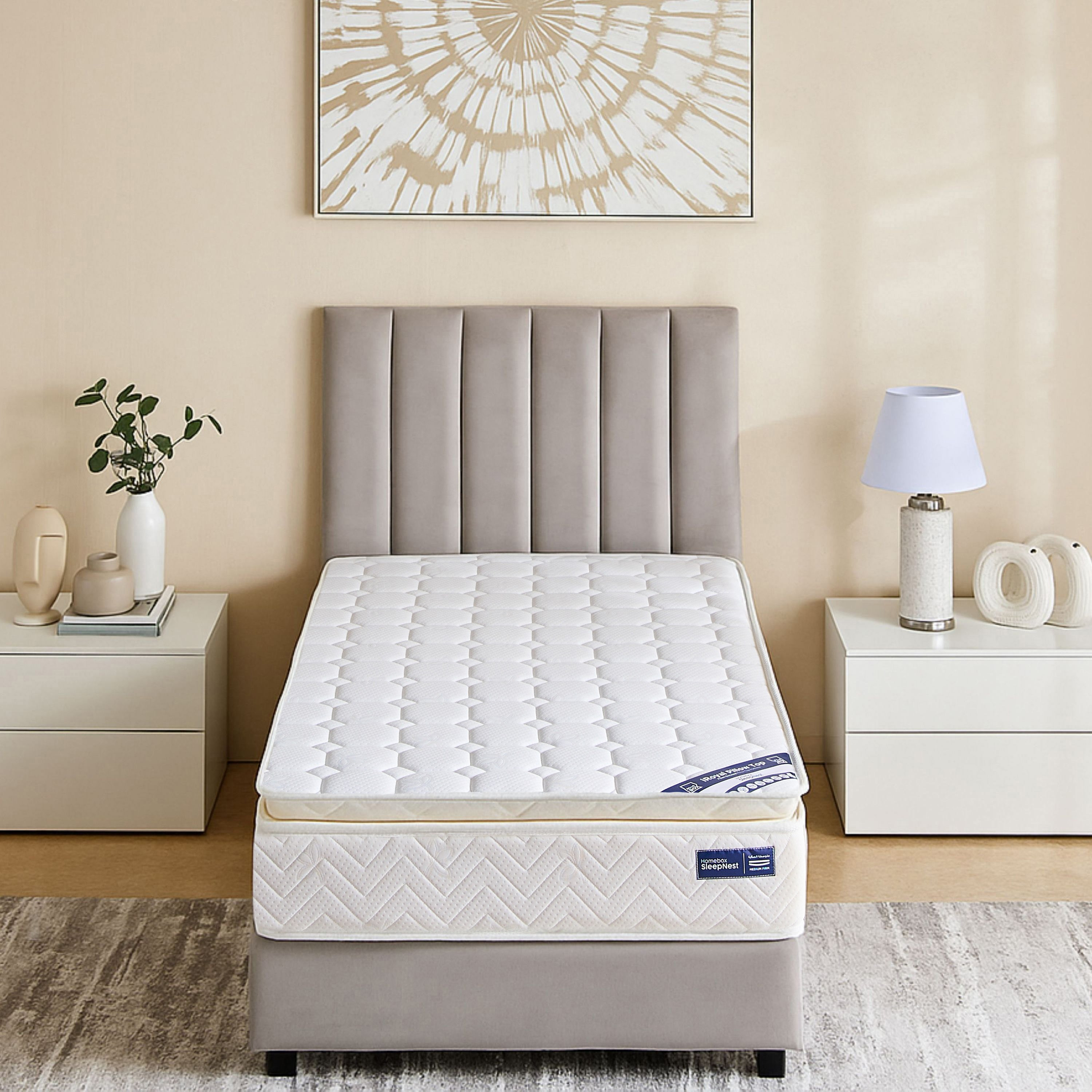 SleepNest iRoyal Pillow Top Medium Firm Bonnell Spring Single Mattress - 90x190x30 cm-hbxfurniture-bedroom-mattresses-single-image-2