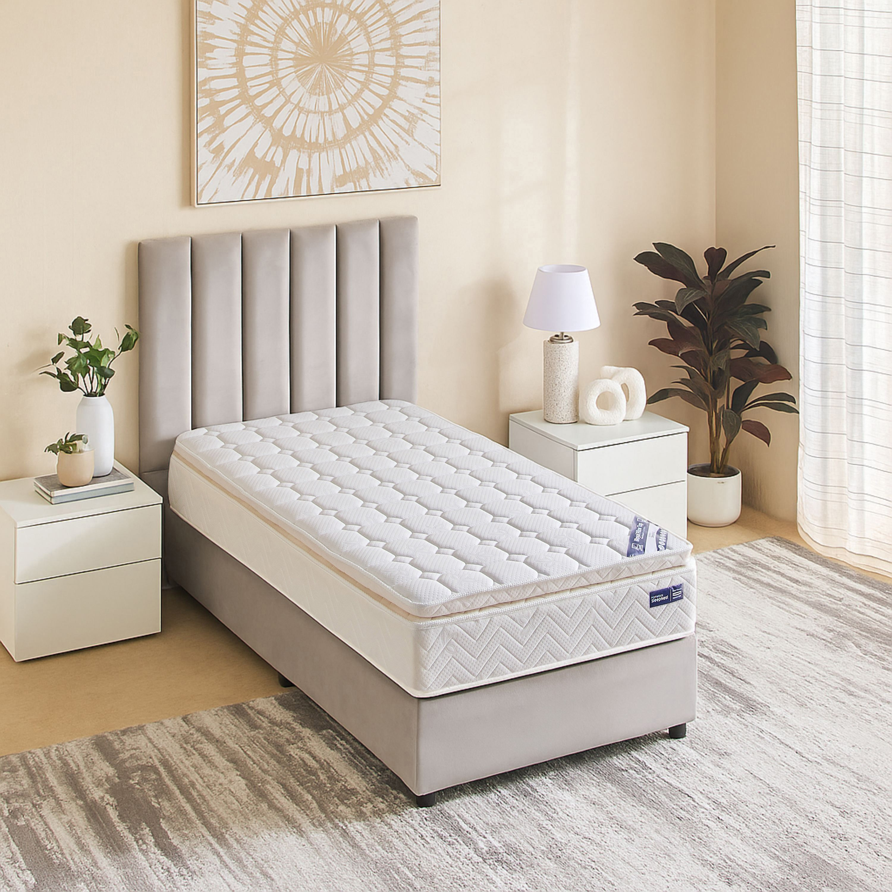 SleepNest iRoyal Pillow Top Medium Firm Bonnell Spring Single Mattress - 90x190x30 cm-hbxfurniture-bedroom-mattresses-single-image-3