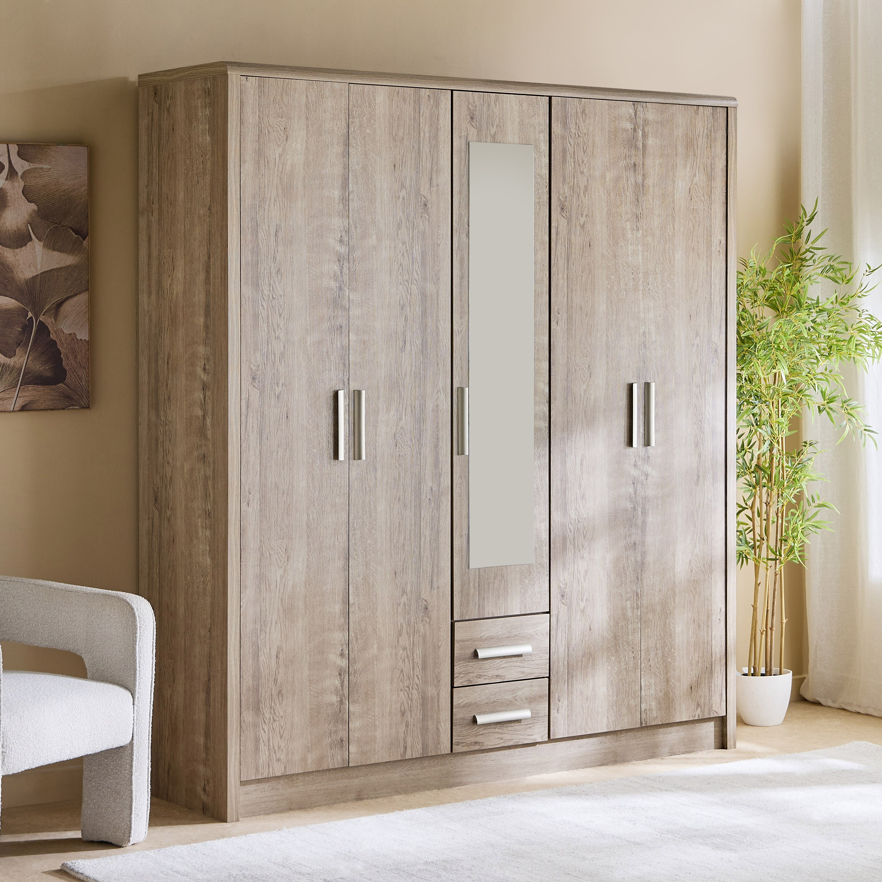 Curvy Nxt 5-Door Wardrobe with 2 Drawers-hbxfurniture-wardrobes-image-1