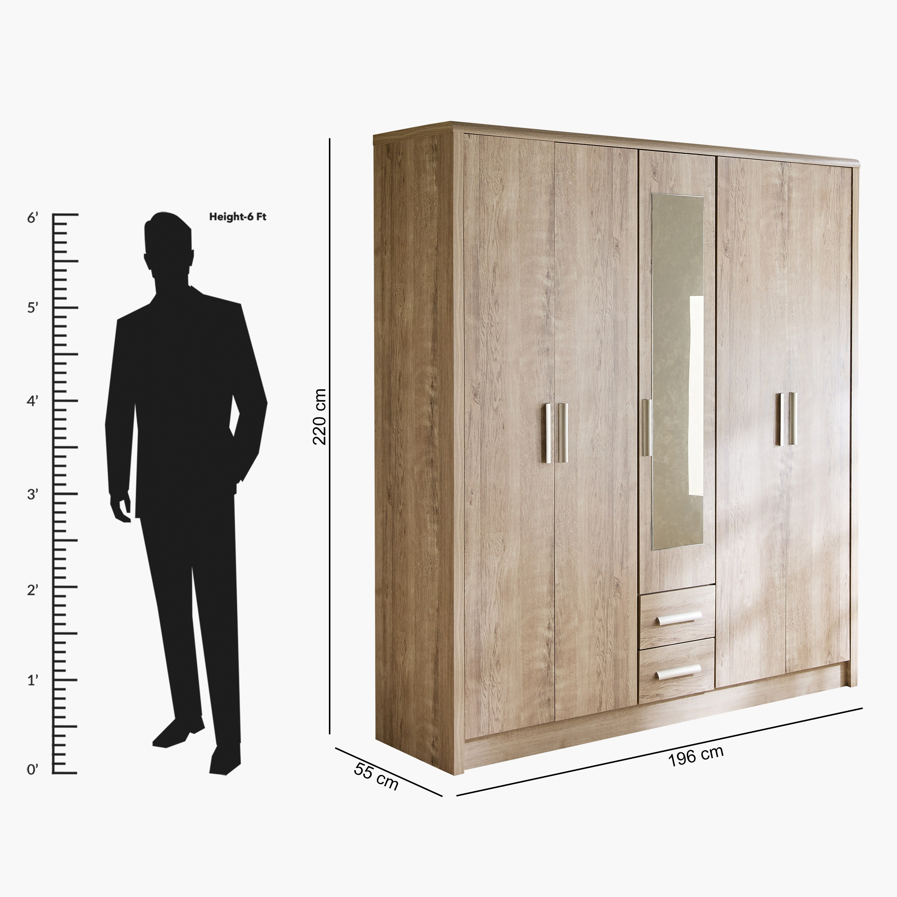 Curvy Nxt 5-Door Wardrobe with 2 Drawers-hbxfurniture-wardrobes-image-12