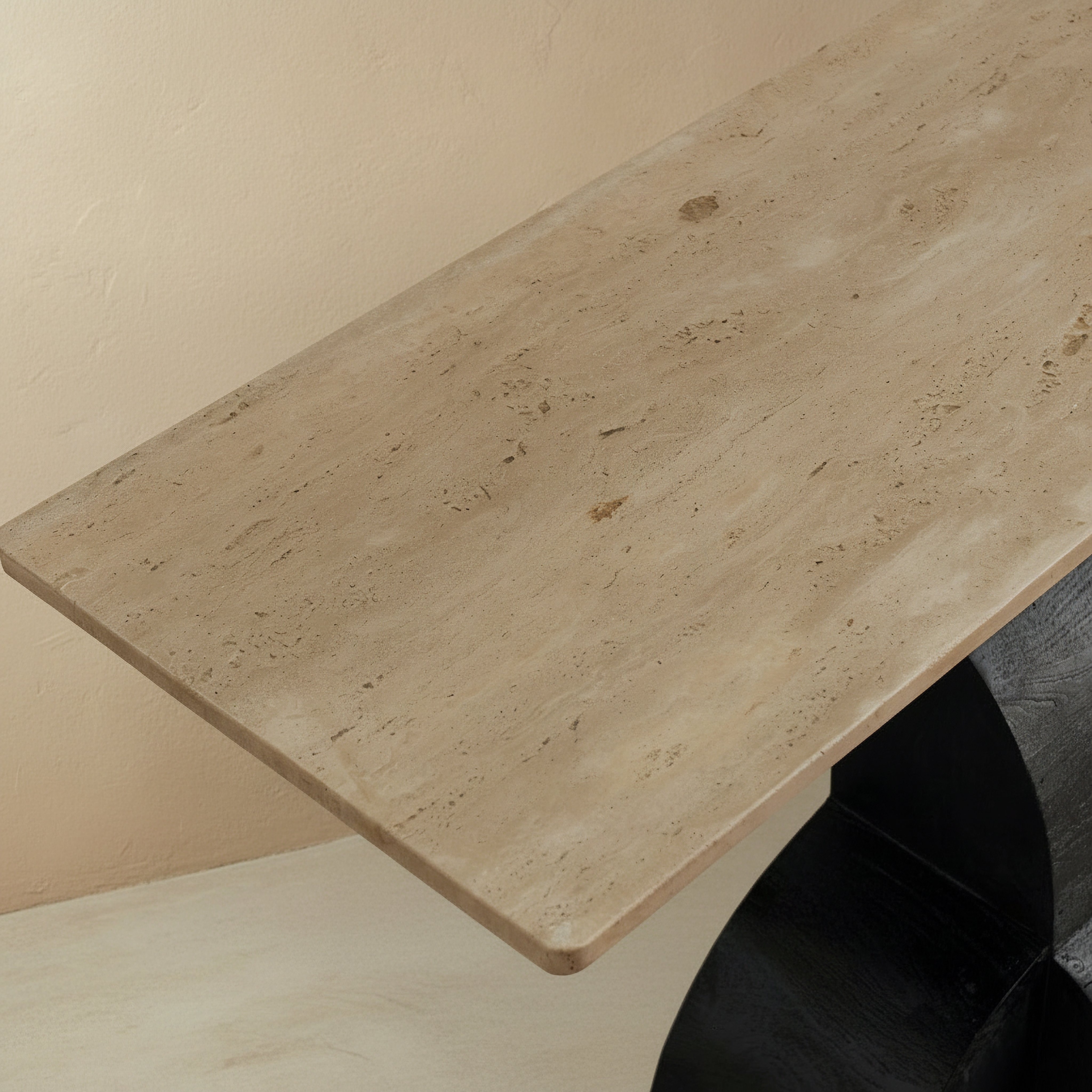 Cavon Forest Genuine Travertine Top Console Table with Solid Wood Base-hbxfurniture-tablesandstands-consoletables-image-3