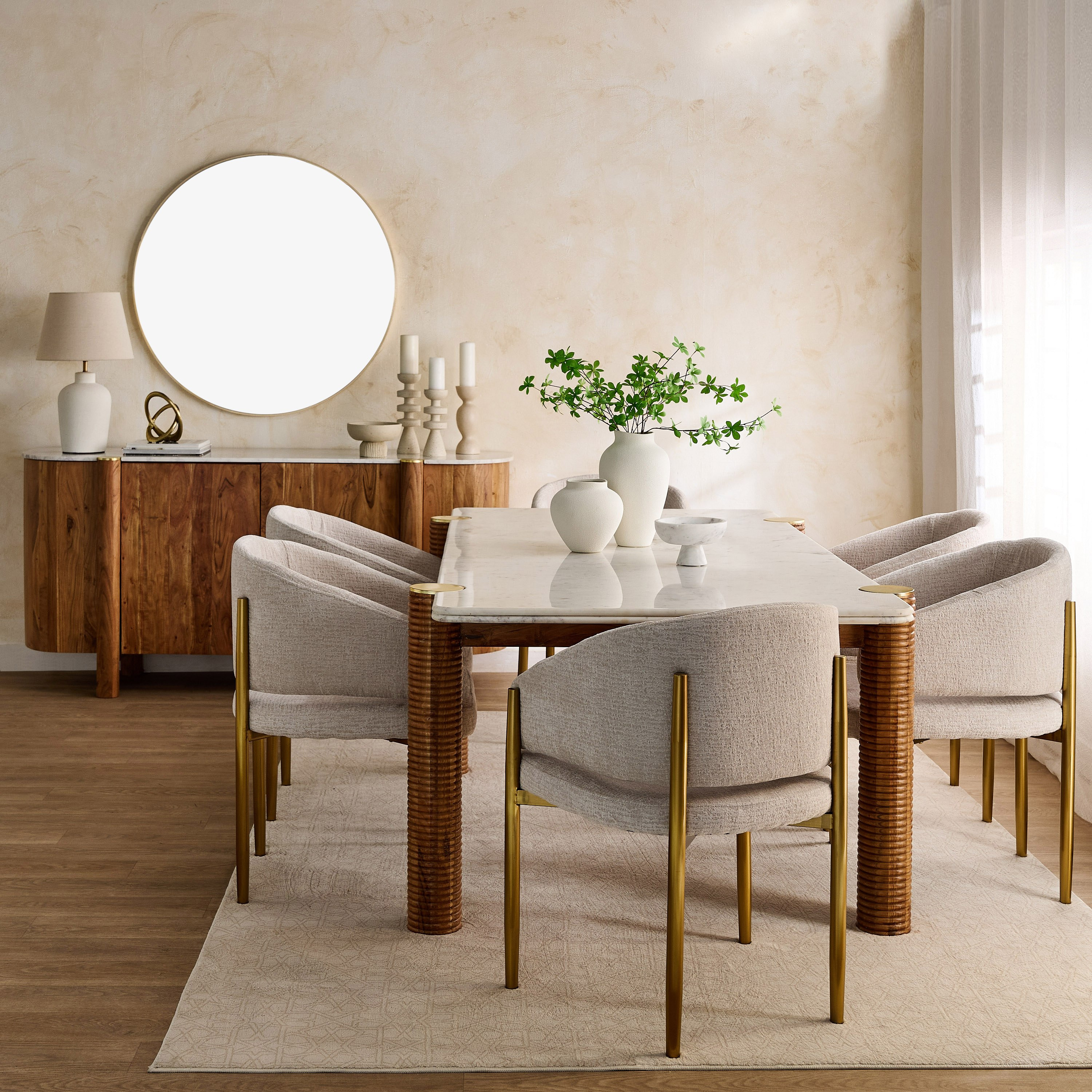 Cavon Caretto 1.8 Meter 4-Door Solid Wood Sideboard with Genuine Marble Top-hbxfurniture-diningroom-buffetsandsideboards-image-9