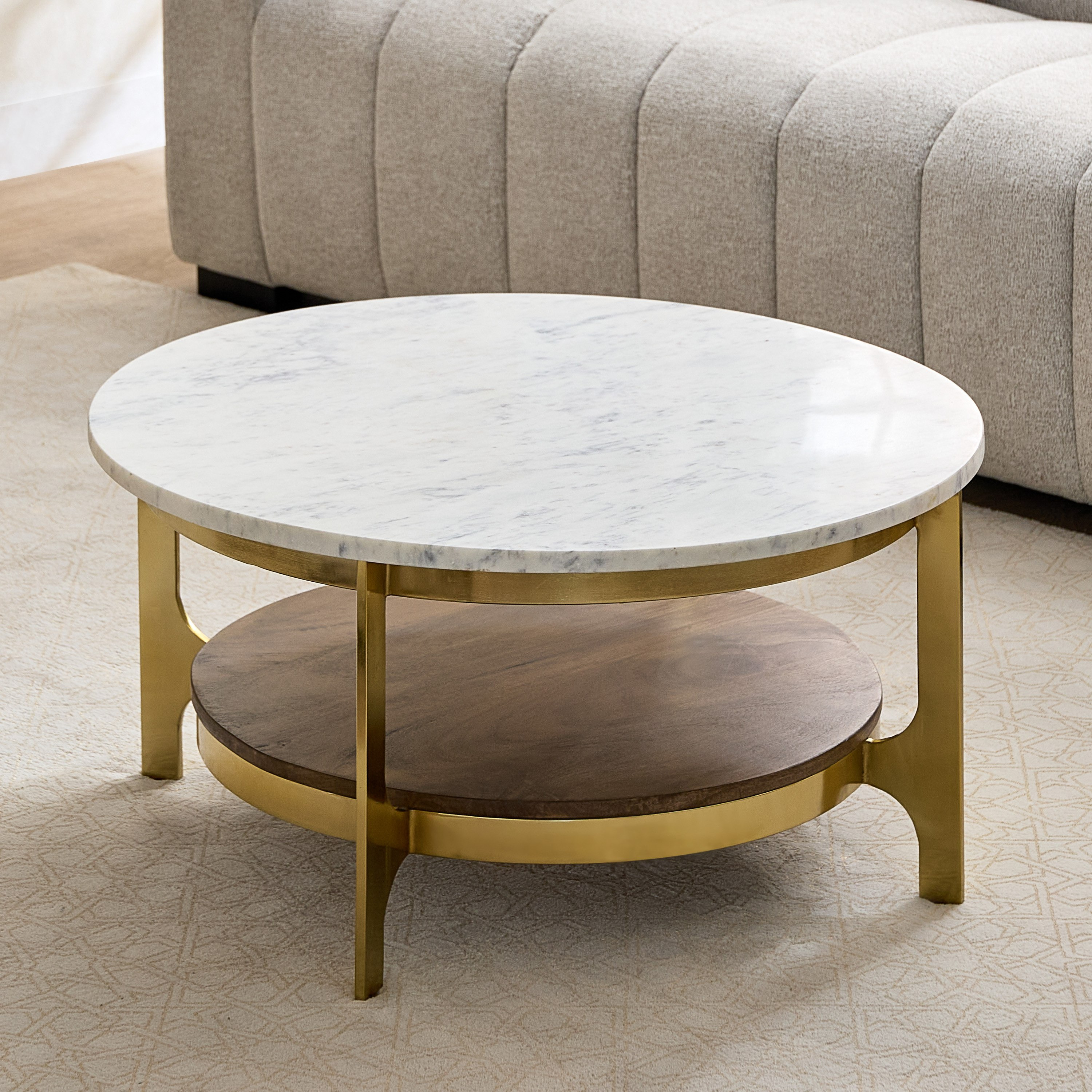 طاولة قهوة بسطح رخام أصلي ورف خشب صلب أورلا من فيندرا-hbxlivingroom-tablesandstands-coffeetables-image-2