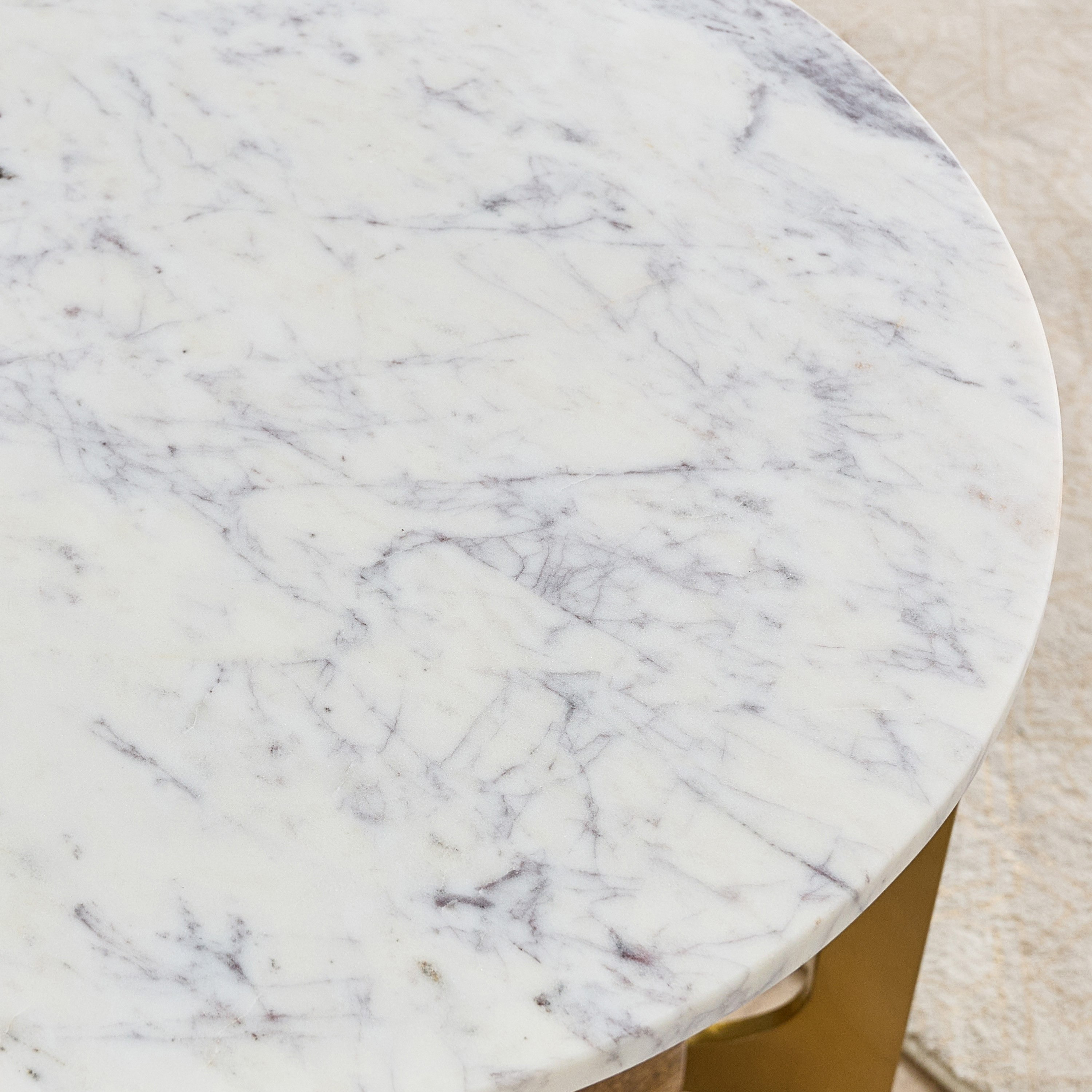 Vendra Orla Genuine Marble Top End Table with Solid Wood Shelf-hbxfurniture-livingroom-endtables-image-3