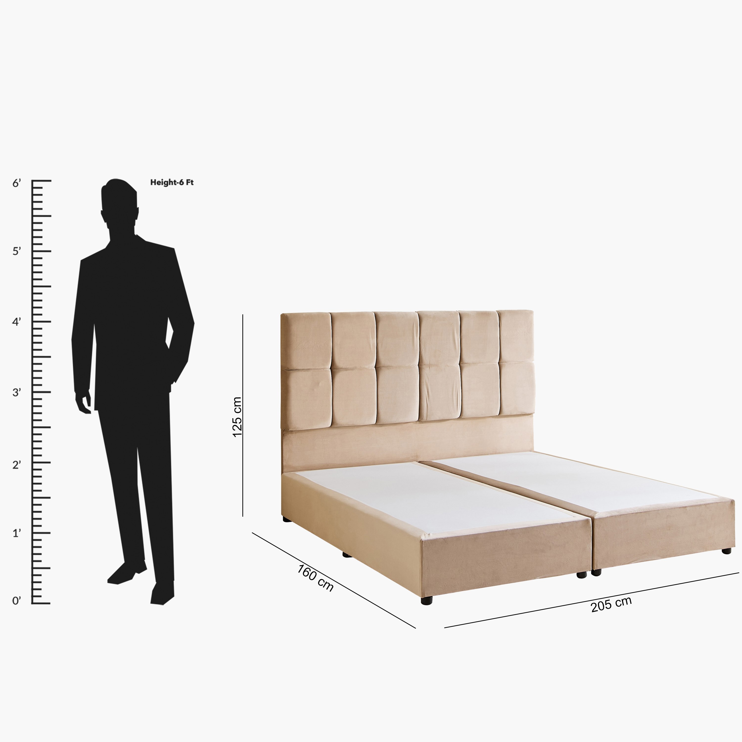 Nordica Pebble Upholstered Queen Bed - 160x200 cm-hbxbedroom-bedsandbedsets-beds-queen-image-10
